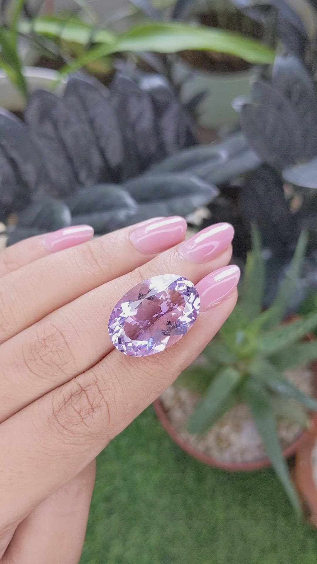 18.63 Ct. Purple Amethyst from Madagascar Size Video