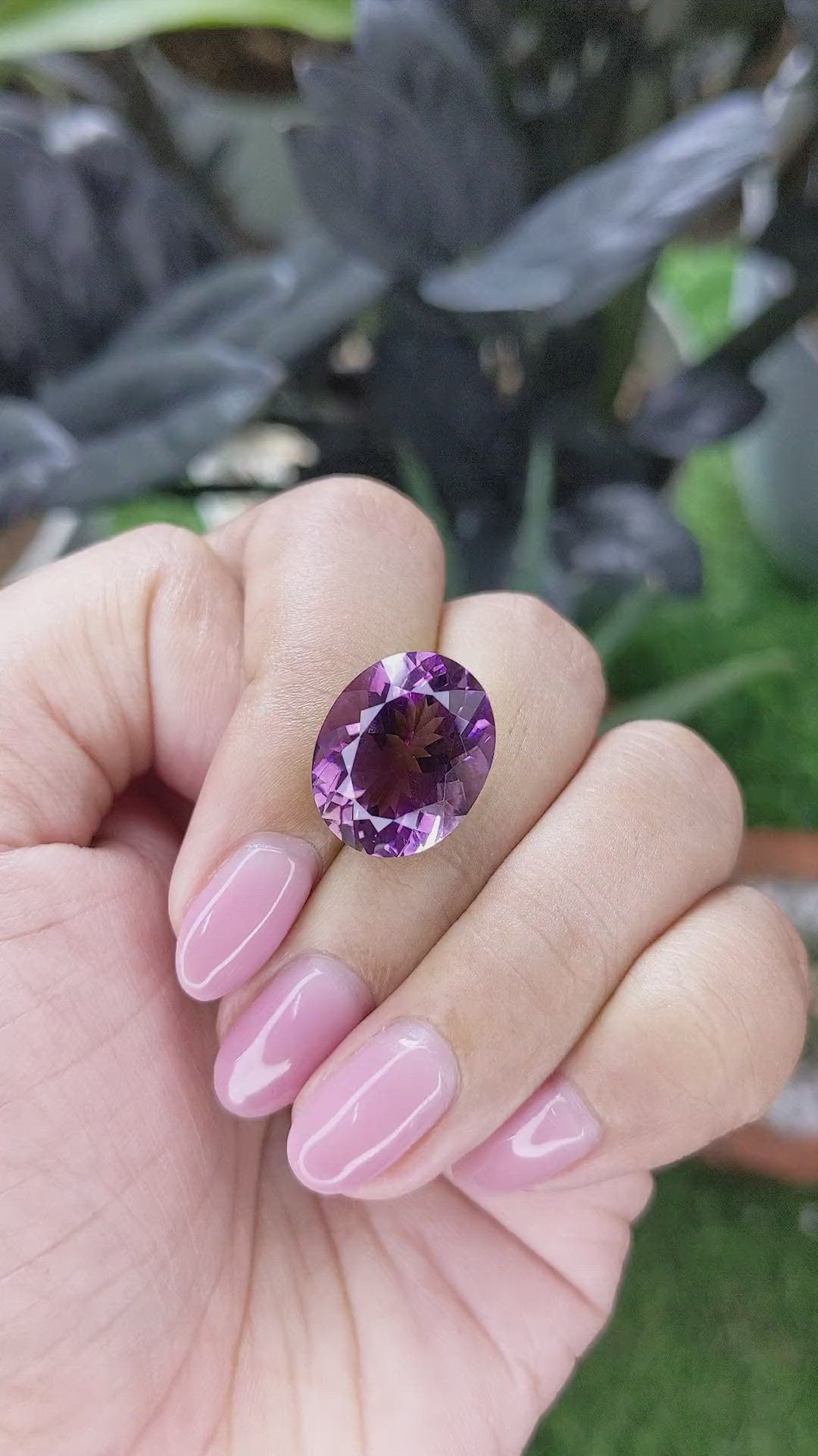 10.13 Ct. Purple Amethyst from Madagascar Size Video
