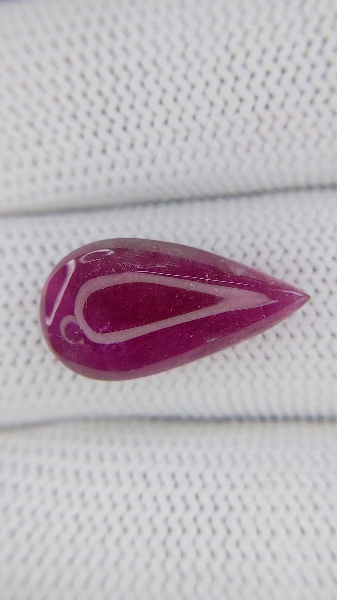 8.01 Ct. Pinkish Red Cabochon Rubellite Tourmaline from Madagascar Size Video
