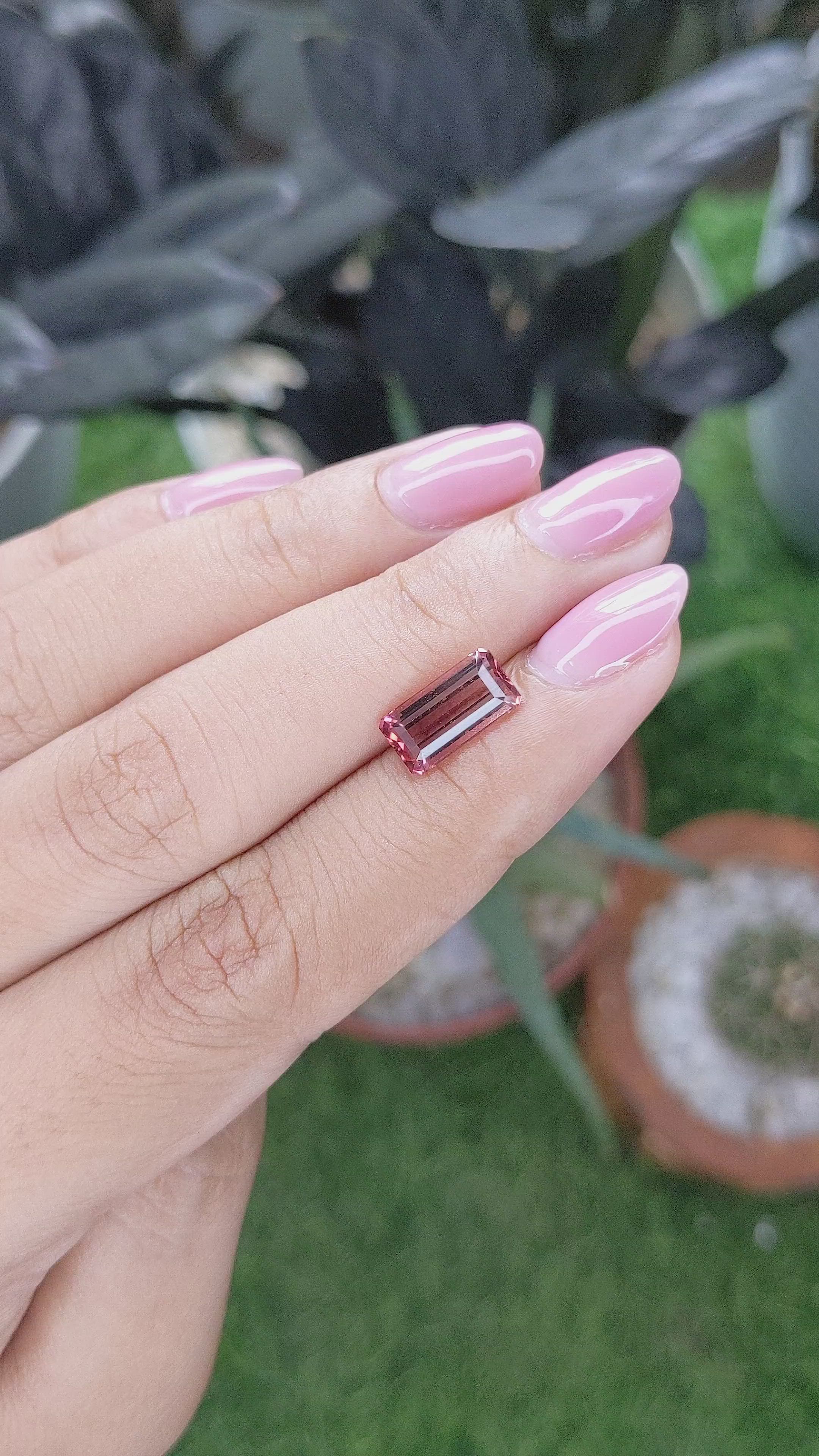 2.23 Ct. Brownish Pink Tourmaline from Madagascar Size Video