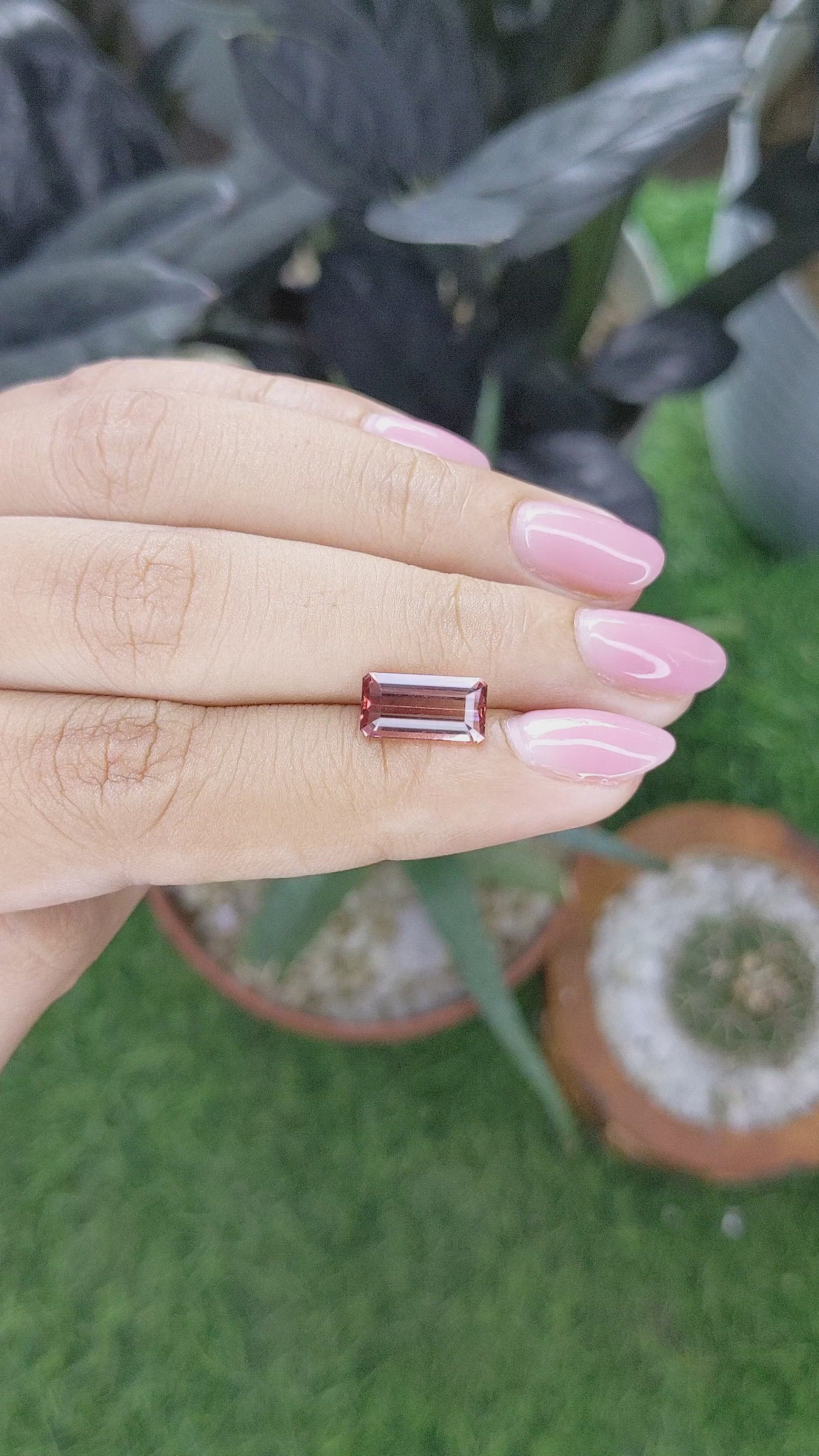 2.23 Ct. Brownish Pink Tourmaline from Madagascar Size Video