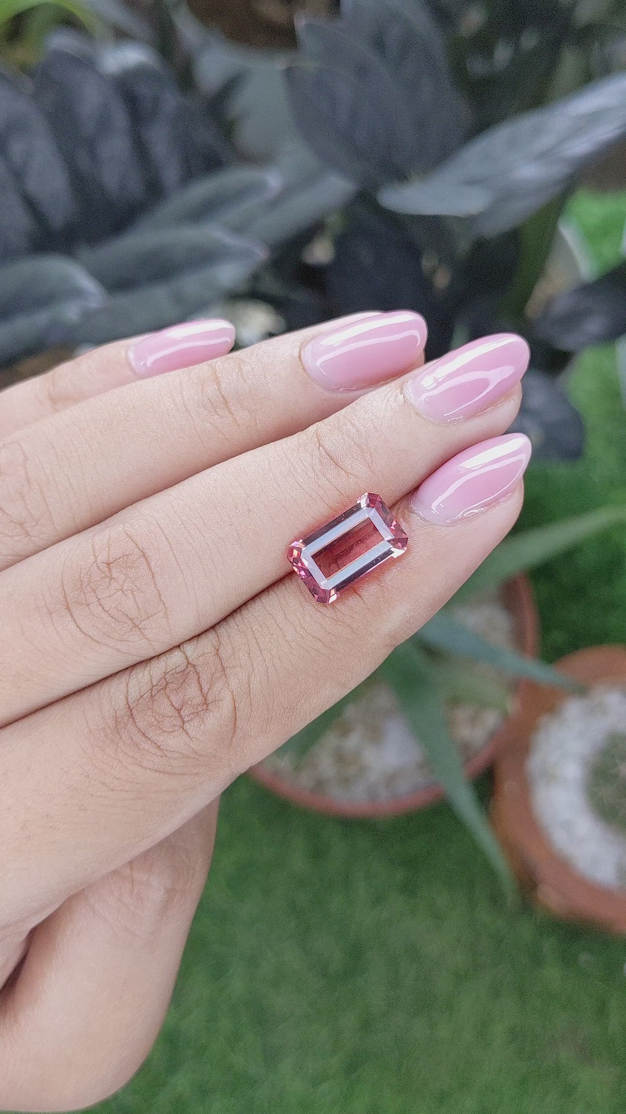 3.62 Ct. Brownish Pink Tourmaline from Madagascar Size Video