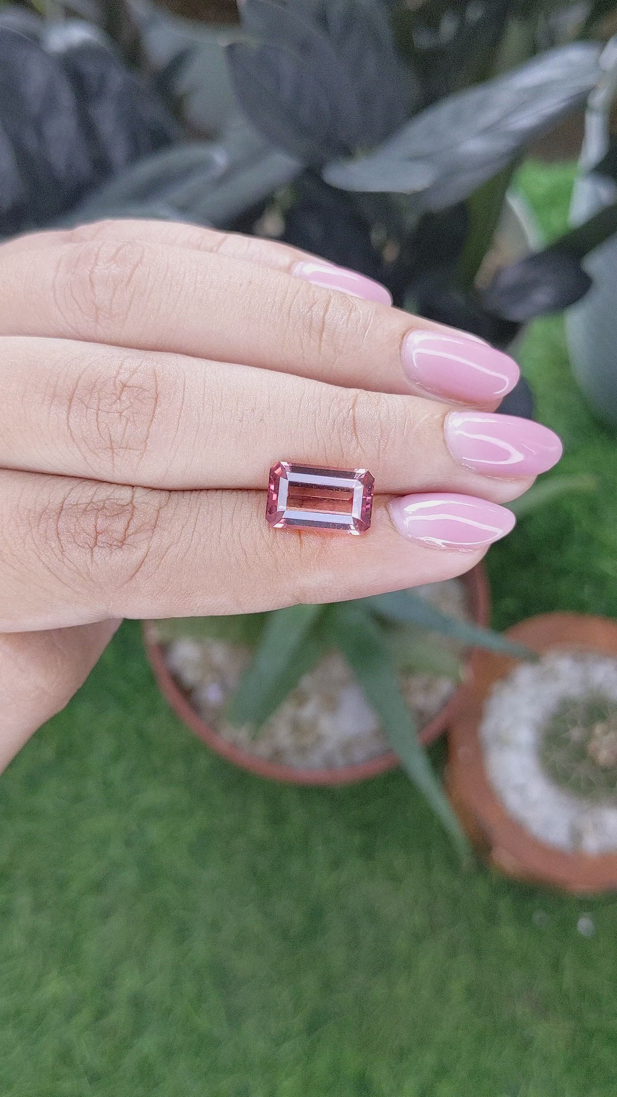3.62 Ct. Brownish Pink Tourmaline from Madagascar Size Video