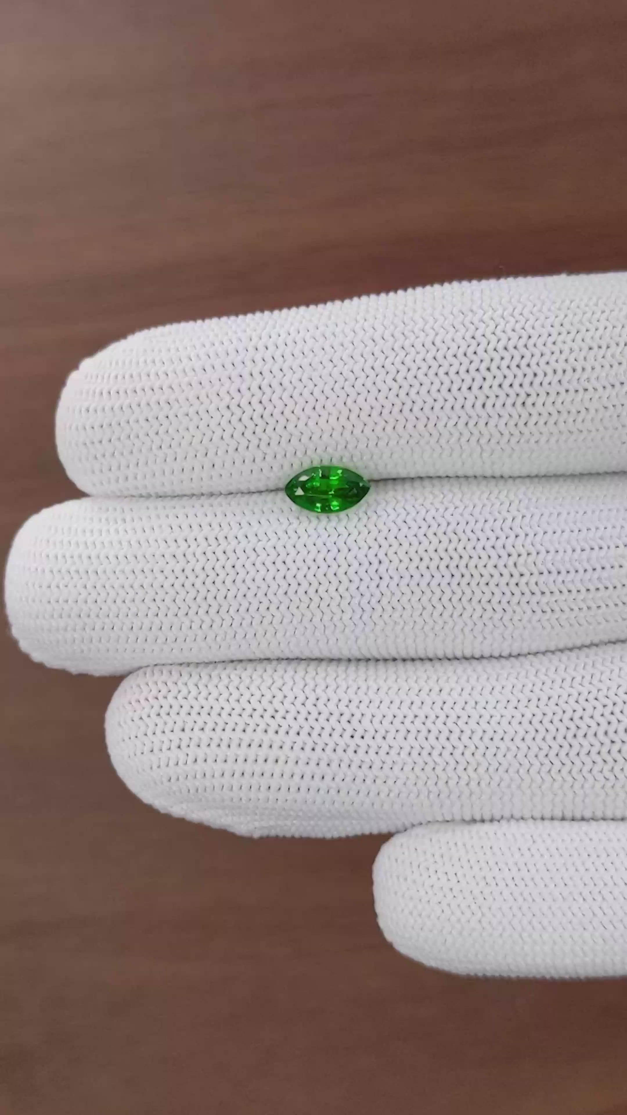 1.01 Ct. Tsavorite Garnet from Tanzania Size Video