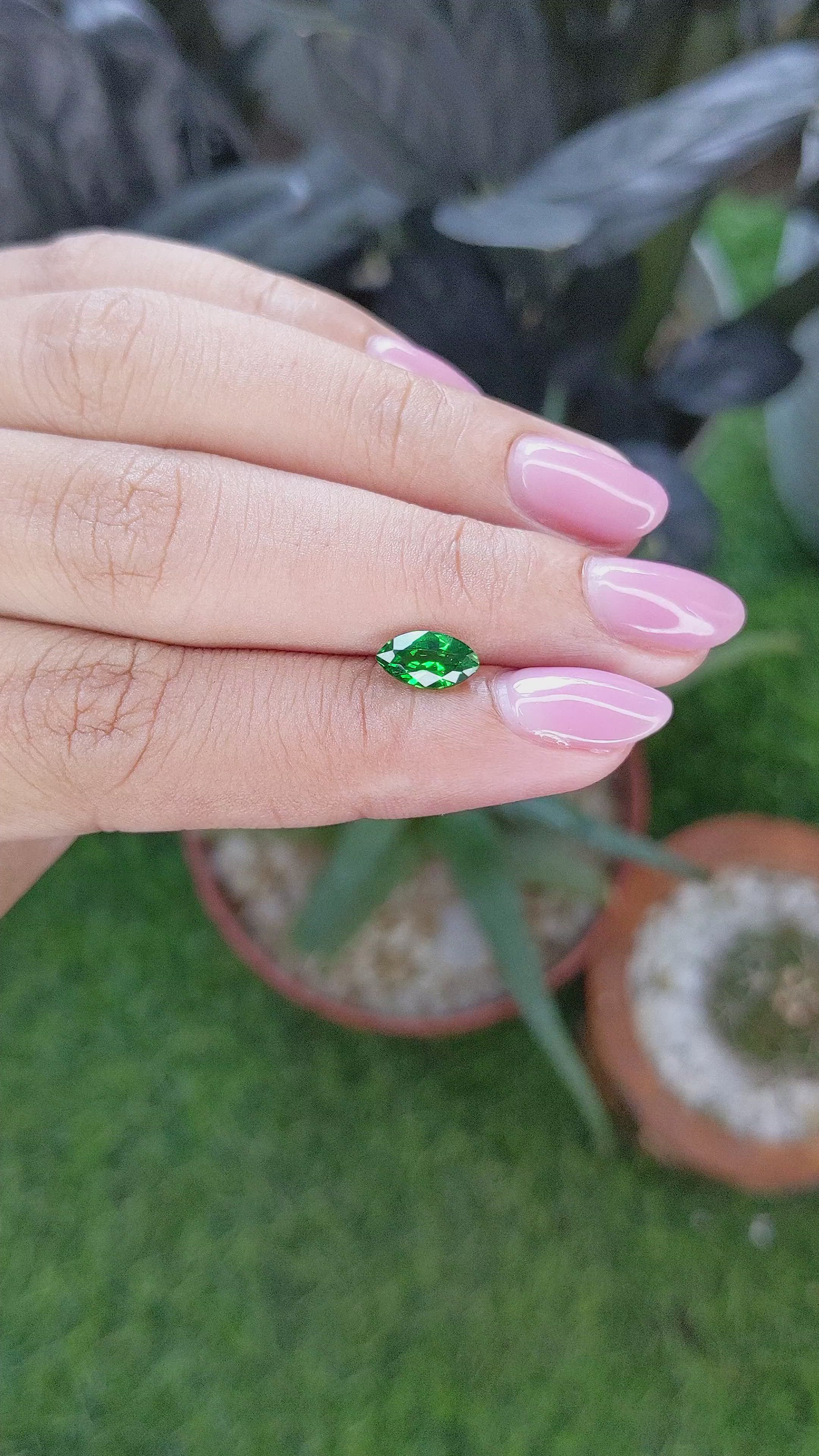 1.01 Ct. Tsavorite Garnet from Tanzania Size Video