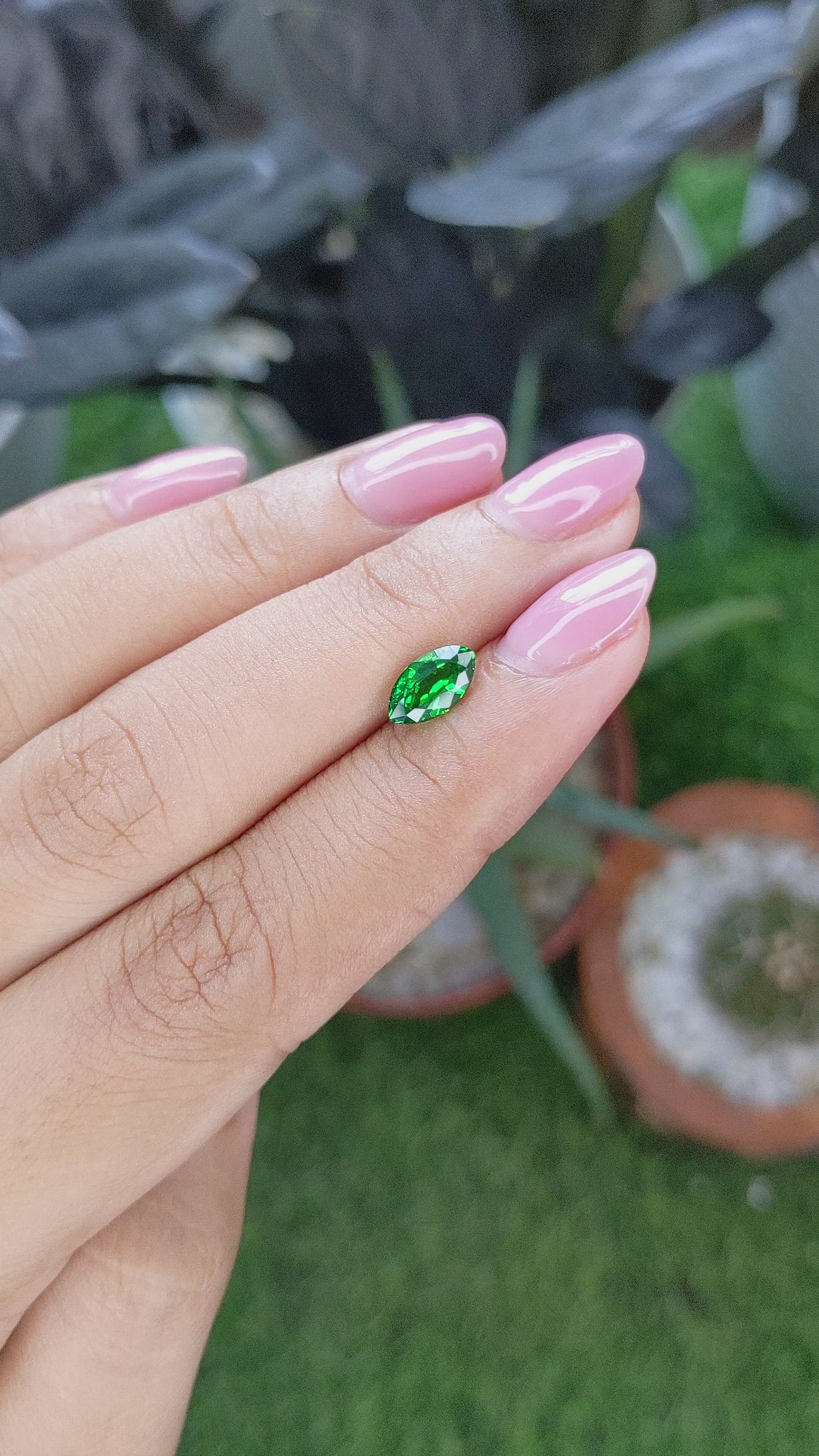 1.01 Ct. Tsavorite Garnet from Tanzania Size Video