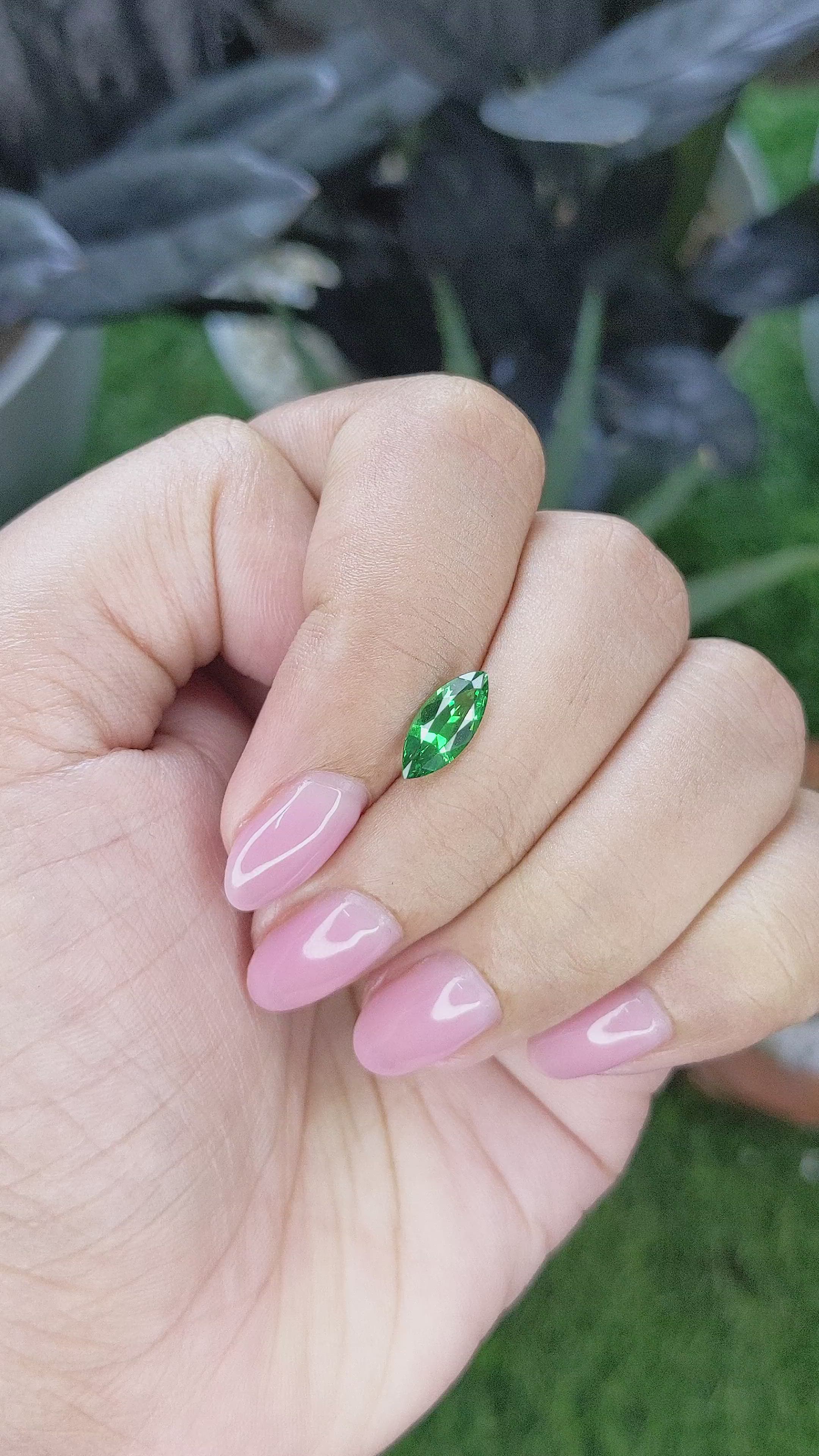 1.13 Ct. Tsavorite Garnet from Tanzania Size Video