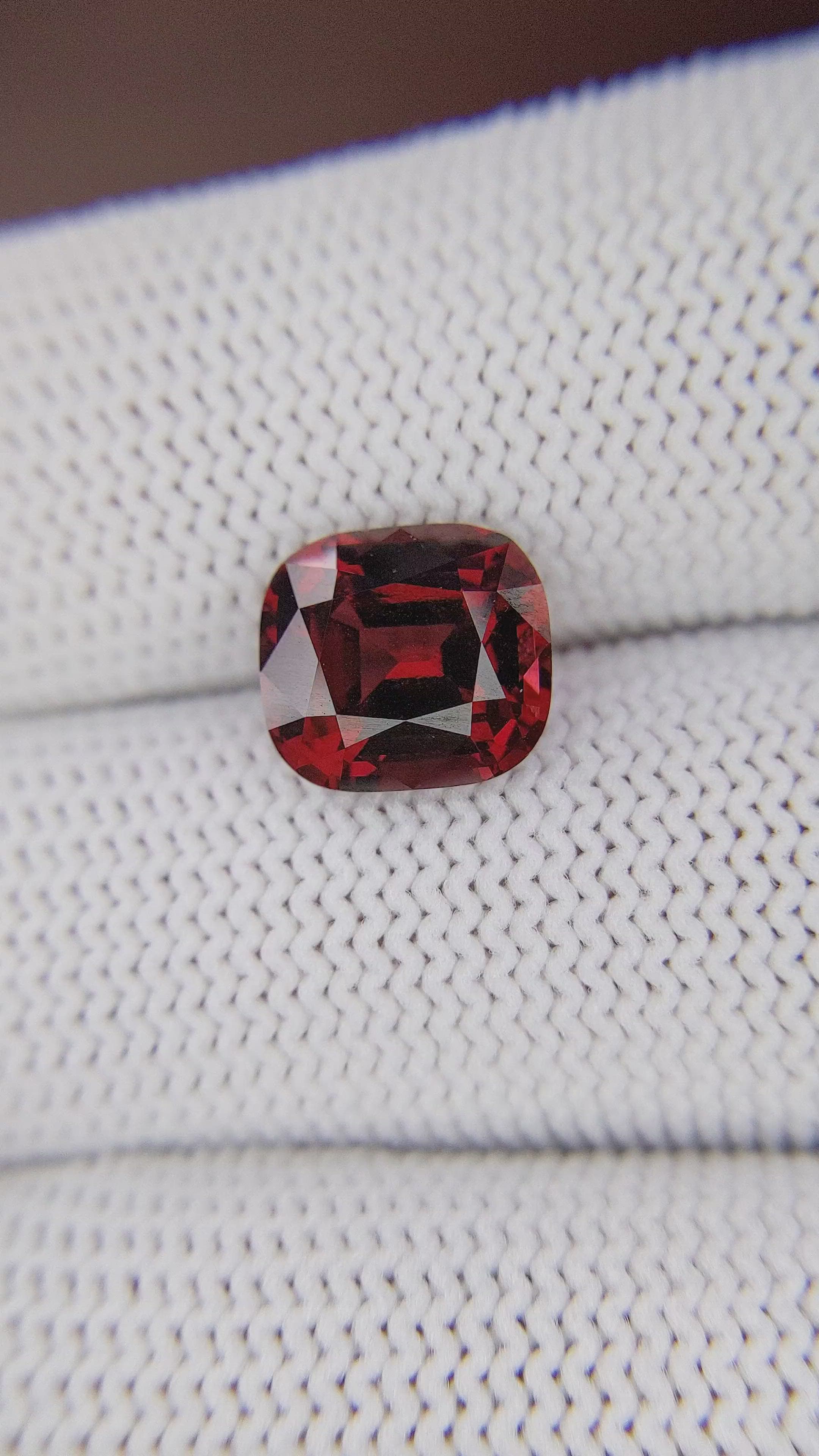 4.25 Ct. Red Garnet from Ceylon (Sri Lanka) Size Video