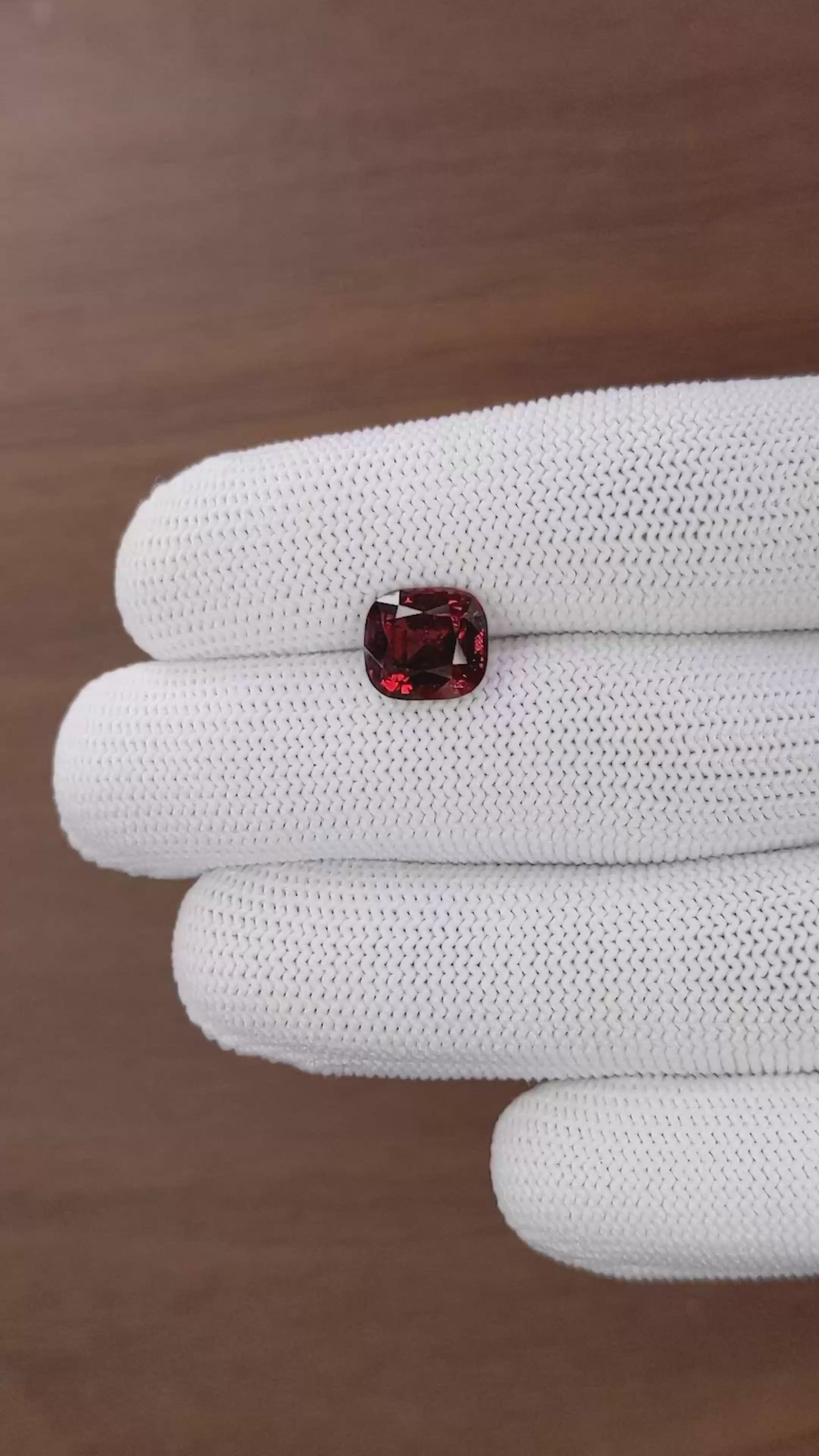 4.25 Ct. Red Garnet from Ceylon (Sri Lanka) Size Video