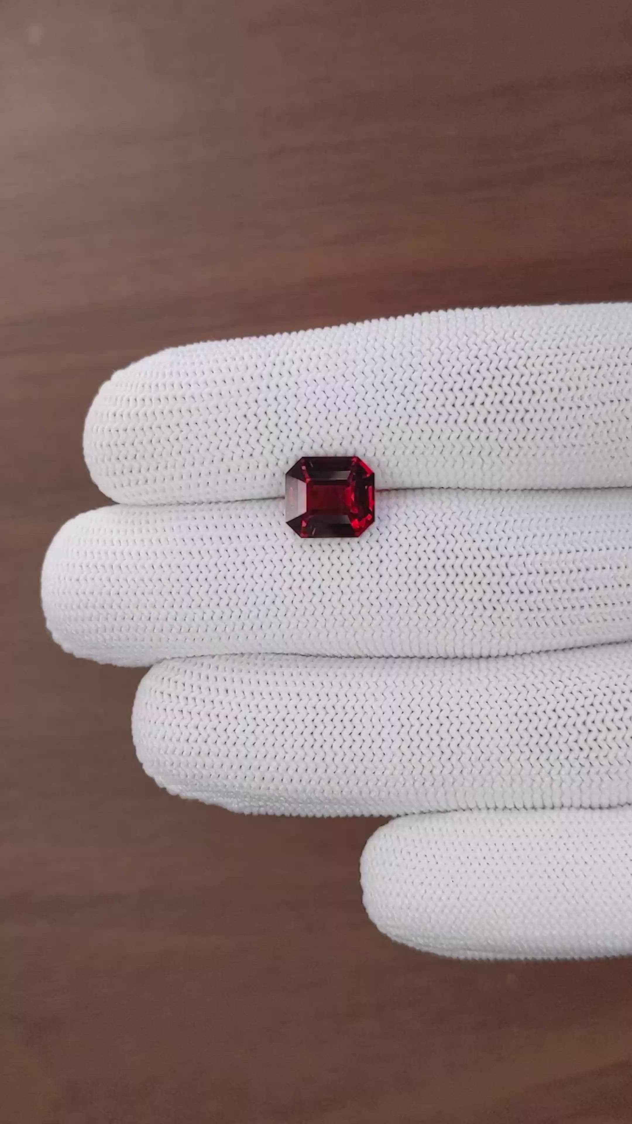 4.35 Ct. Red Garnet from Ceylon (Sri Lanka) Size Video