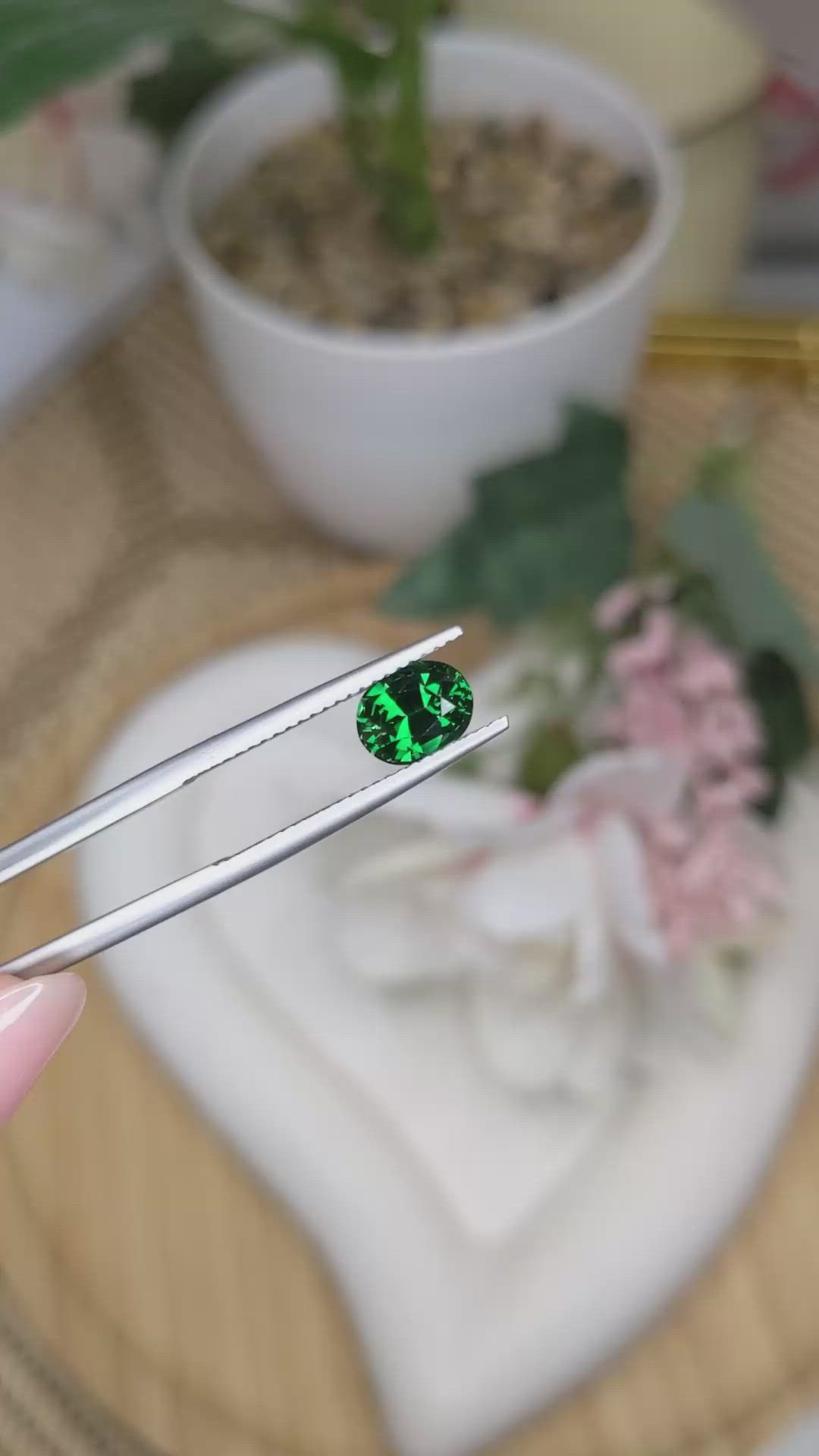 1.37 Ct. Tsavorite Garnet from Madagascar Size Video