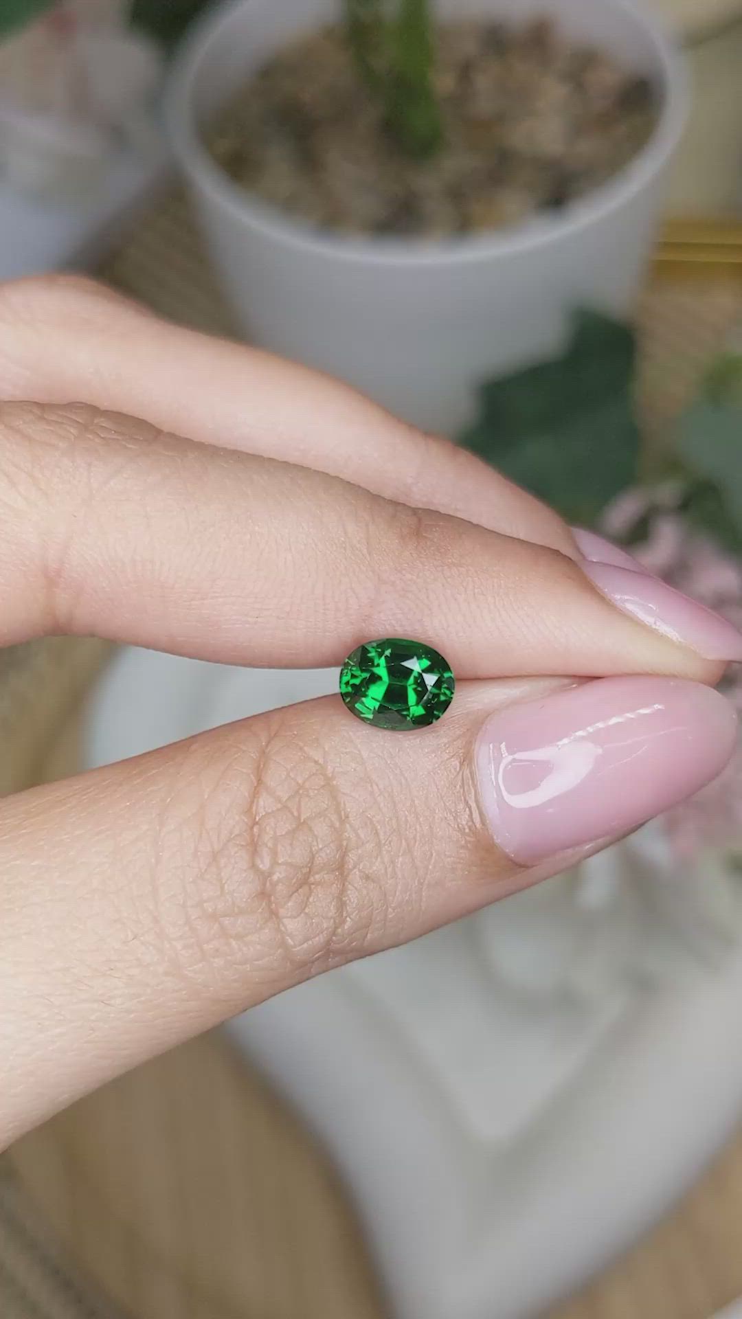 1.37 Ct. Tsavorite Garnet from Madagascar Size Video