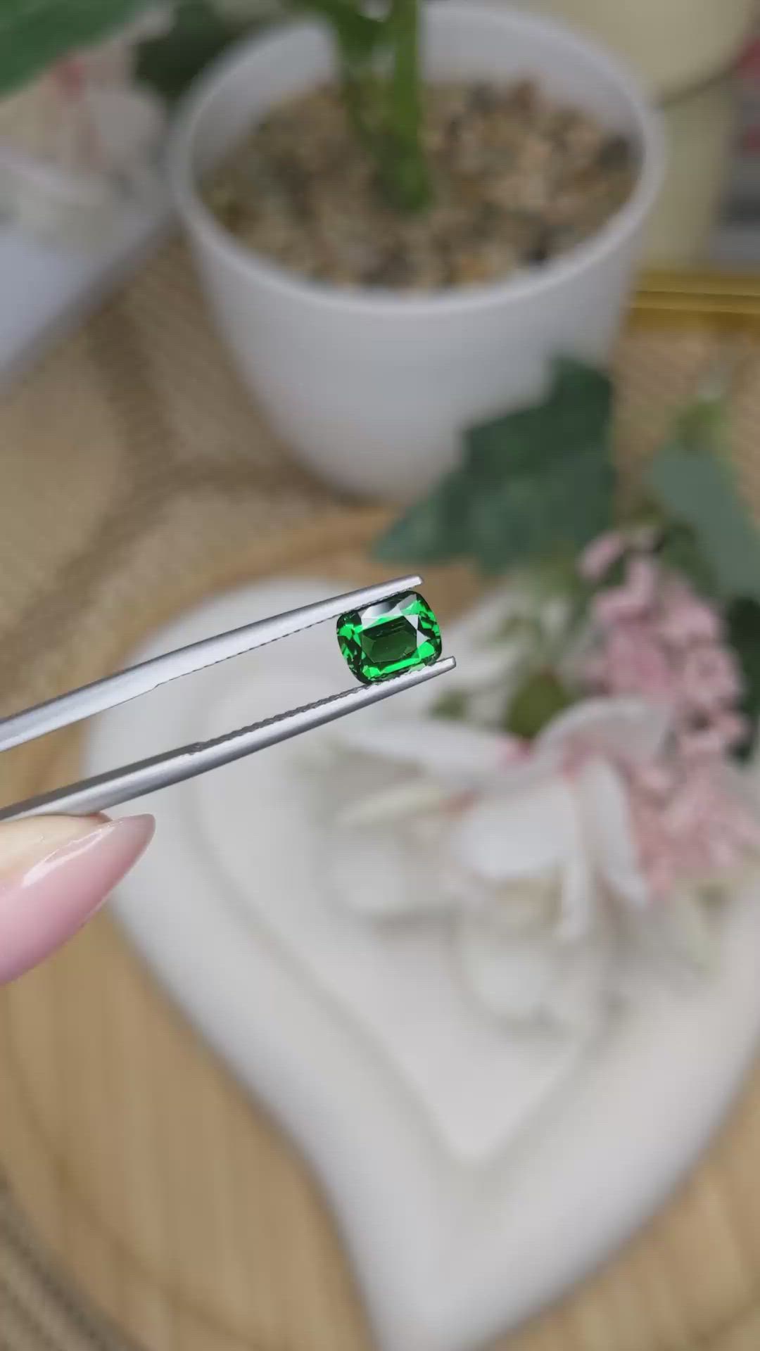 1.12 Ct. Tsavorite Garnet from Madagascar Size Video