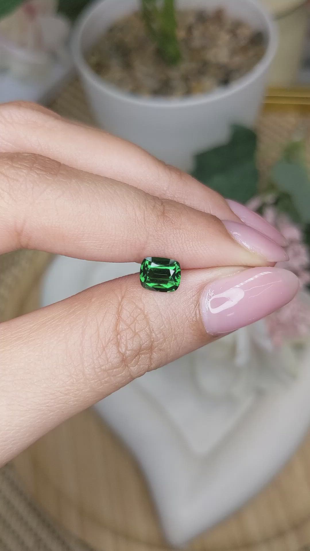 1.12 Ct. Tsavorite Garnet from Madagascar Size Video