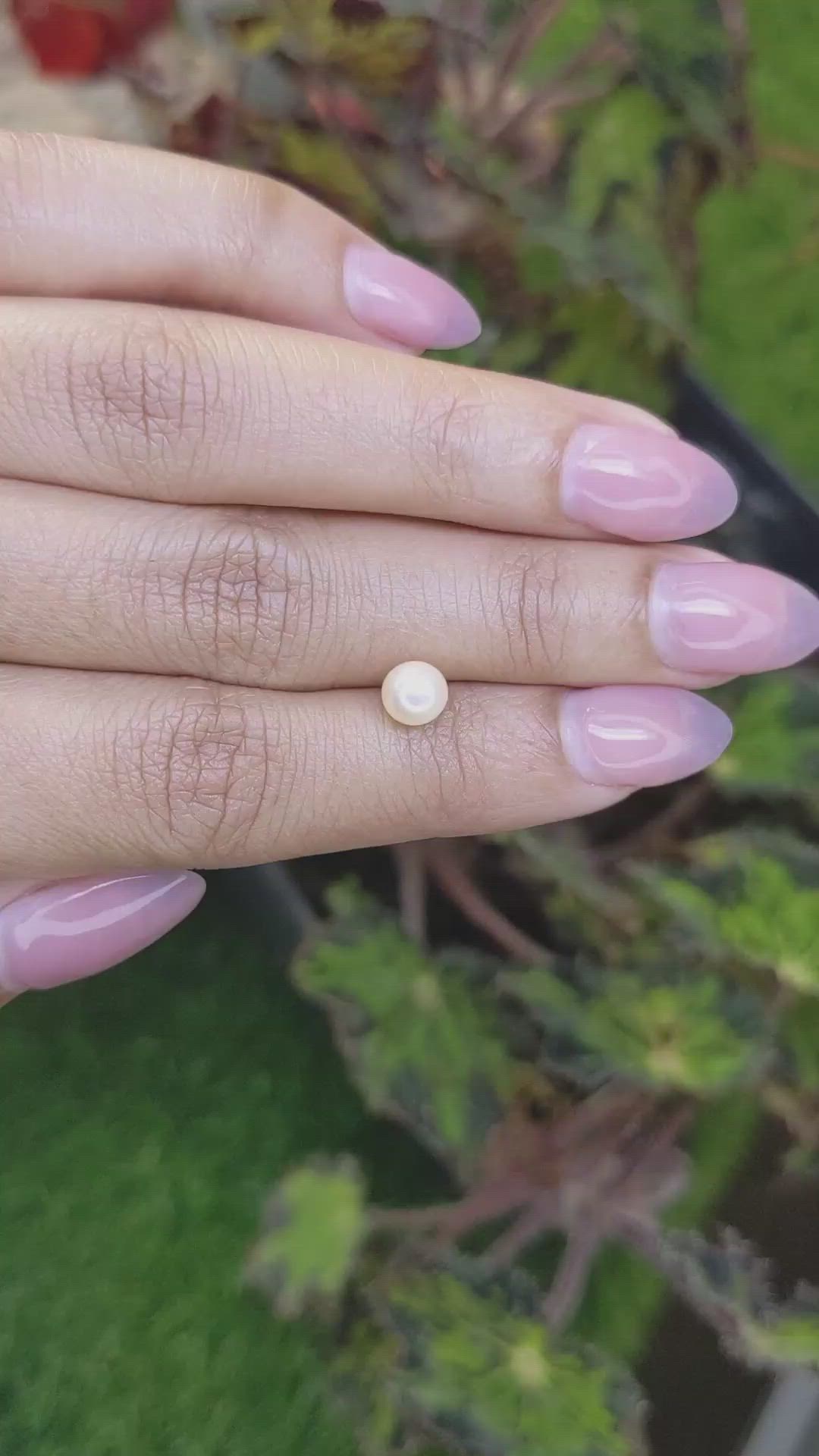 1.23 Ct. Cream Edison Pearl from China Size Video