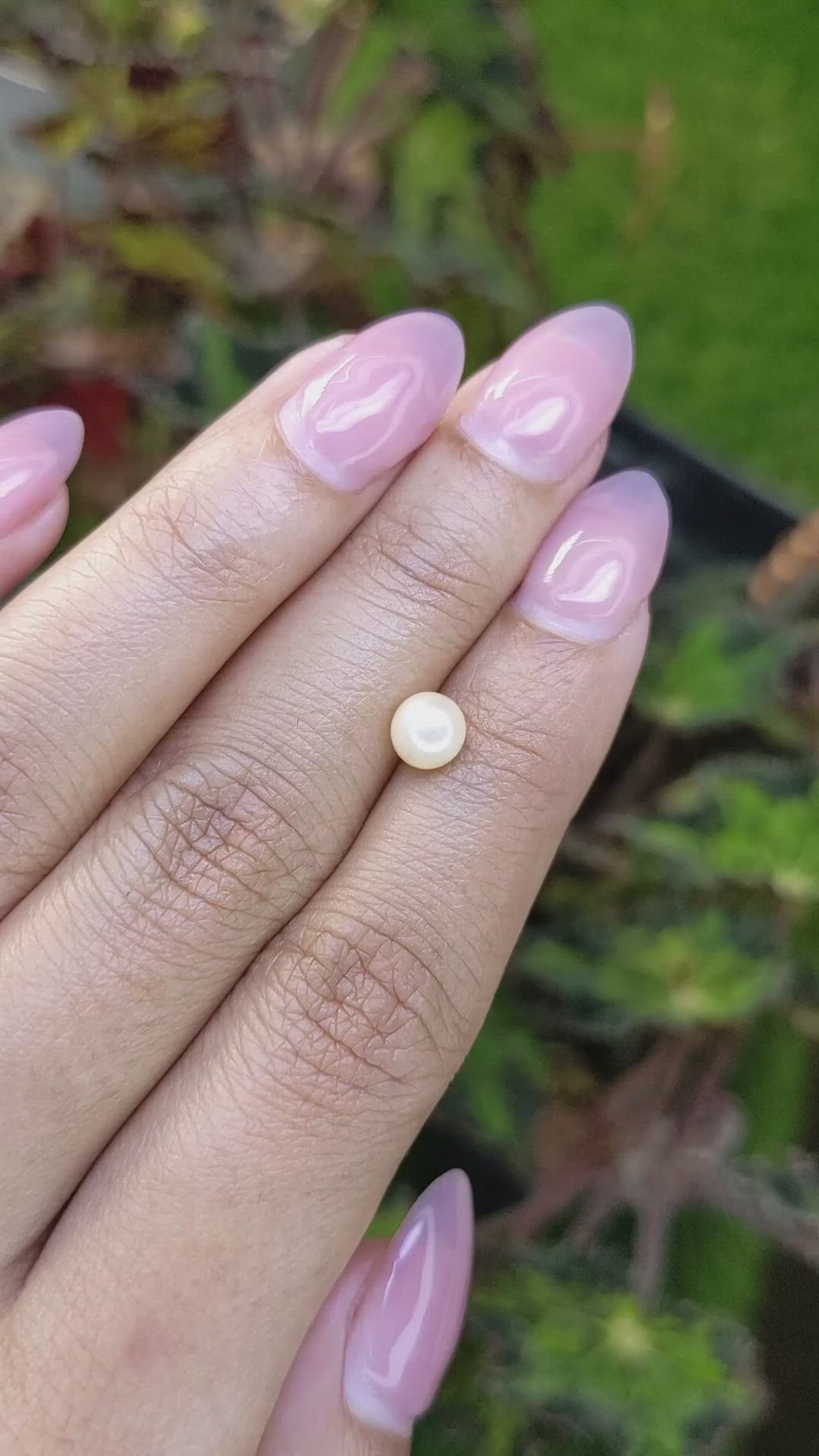 1.23 Ct. Cream Edison Pearl from China Size Video
