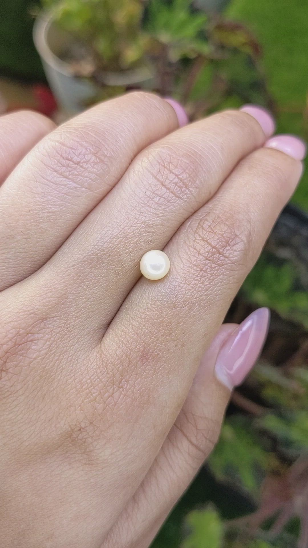 1.23 Ct. Cream Edison Pearl from China Size Video