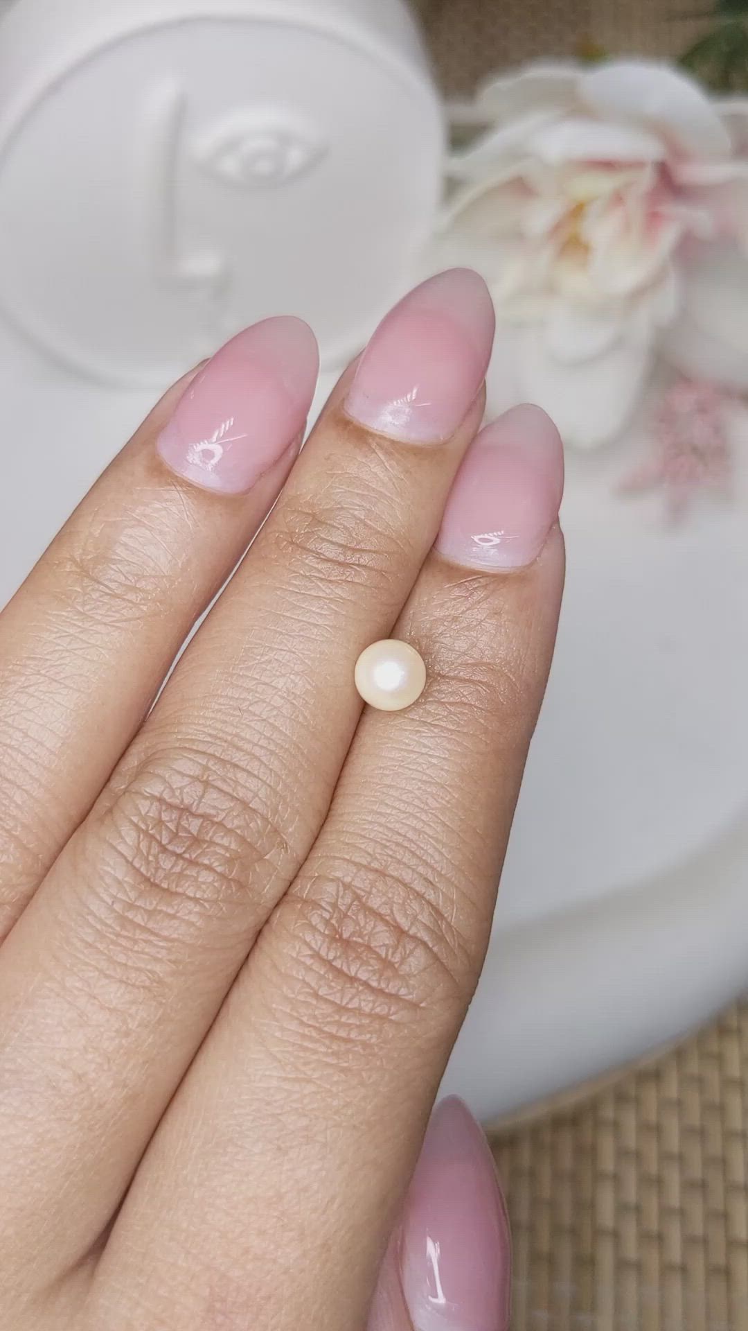 1.19 Ct. Cream Edison Pearl from China Size Video