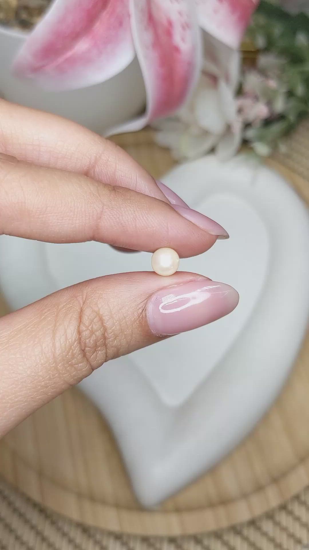 1.30 Ct. Cream Edison Pearl from China Size Video