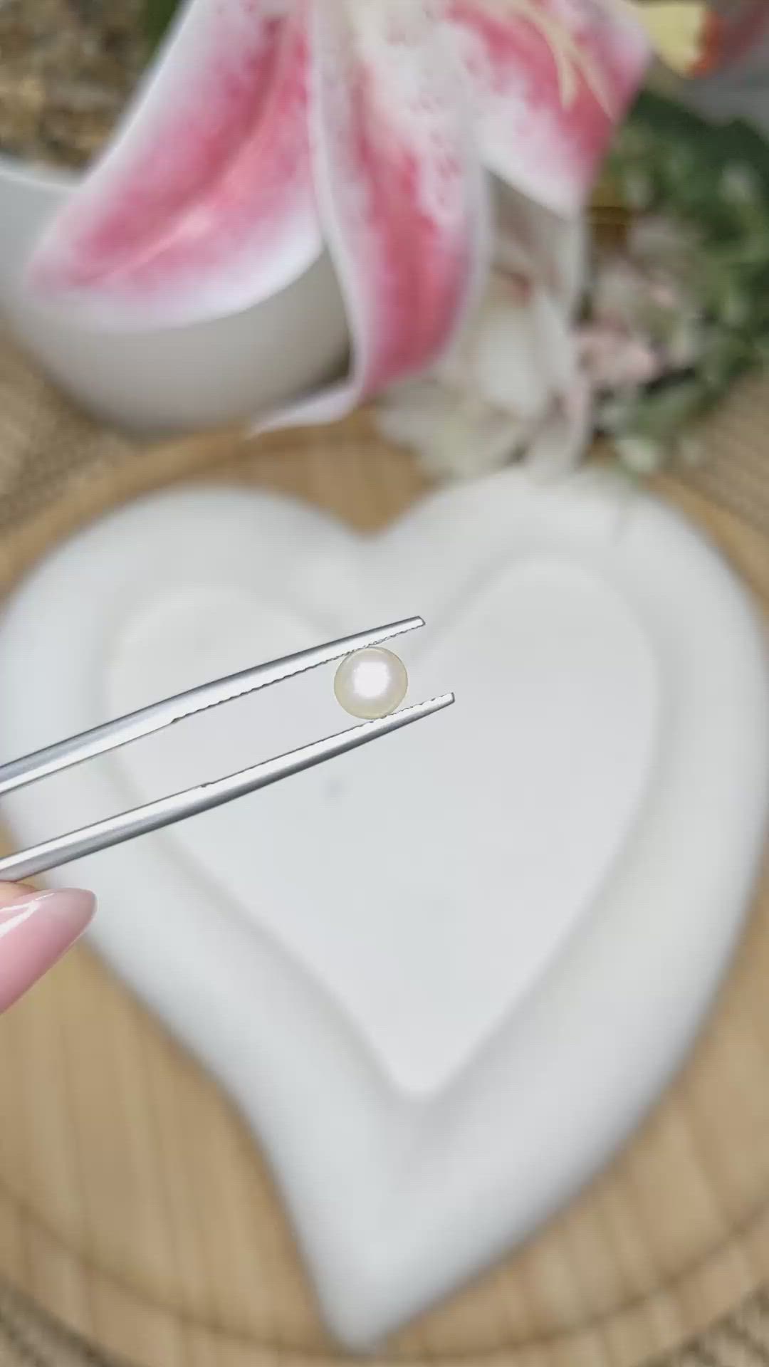 1.16 Ct. Cream Edison Pearl from China Size Video