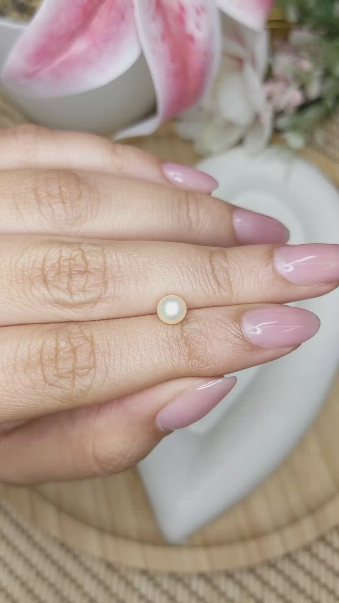 1.16 Ct. Cream Edison Pearl from China Size Video