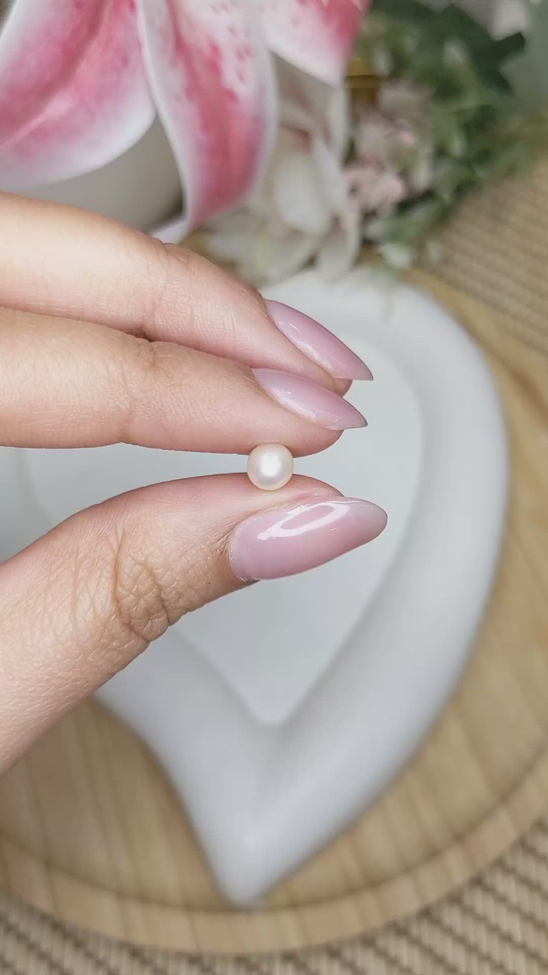1.16 Ct. Cream Edison Pearl from China Size Video