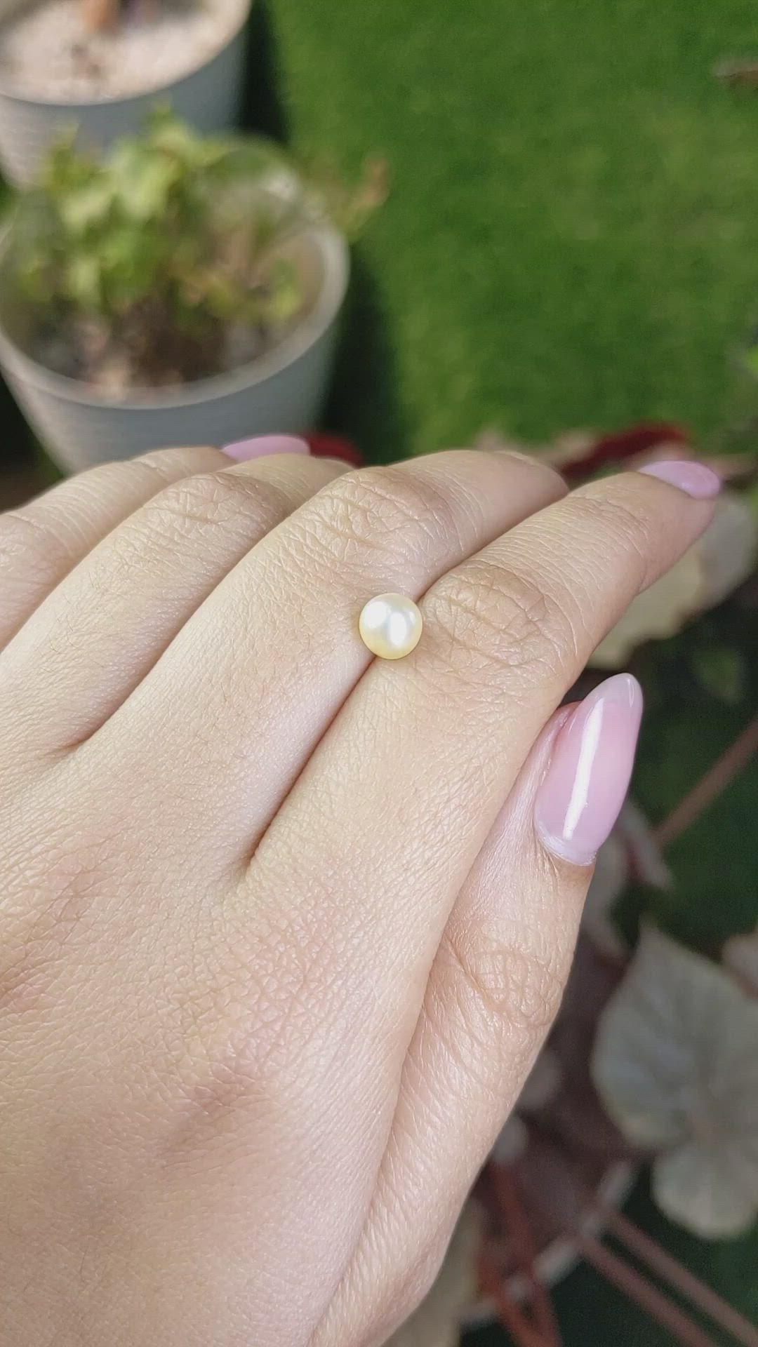 1.46 Ct. Cream Edison Pearl from China Size Video
