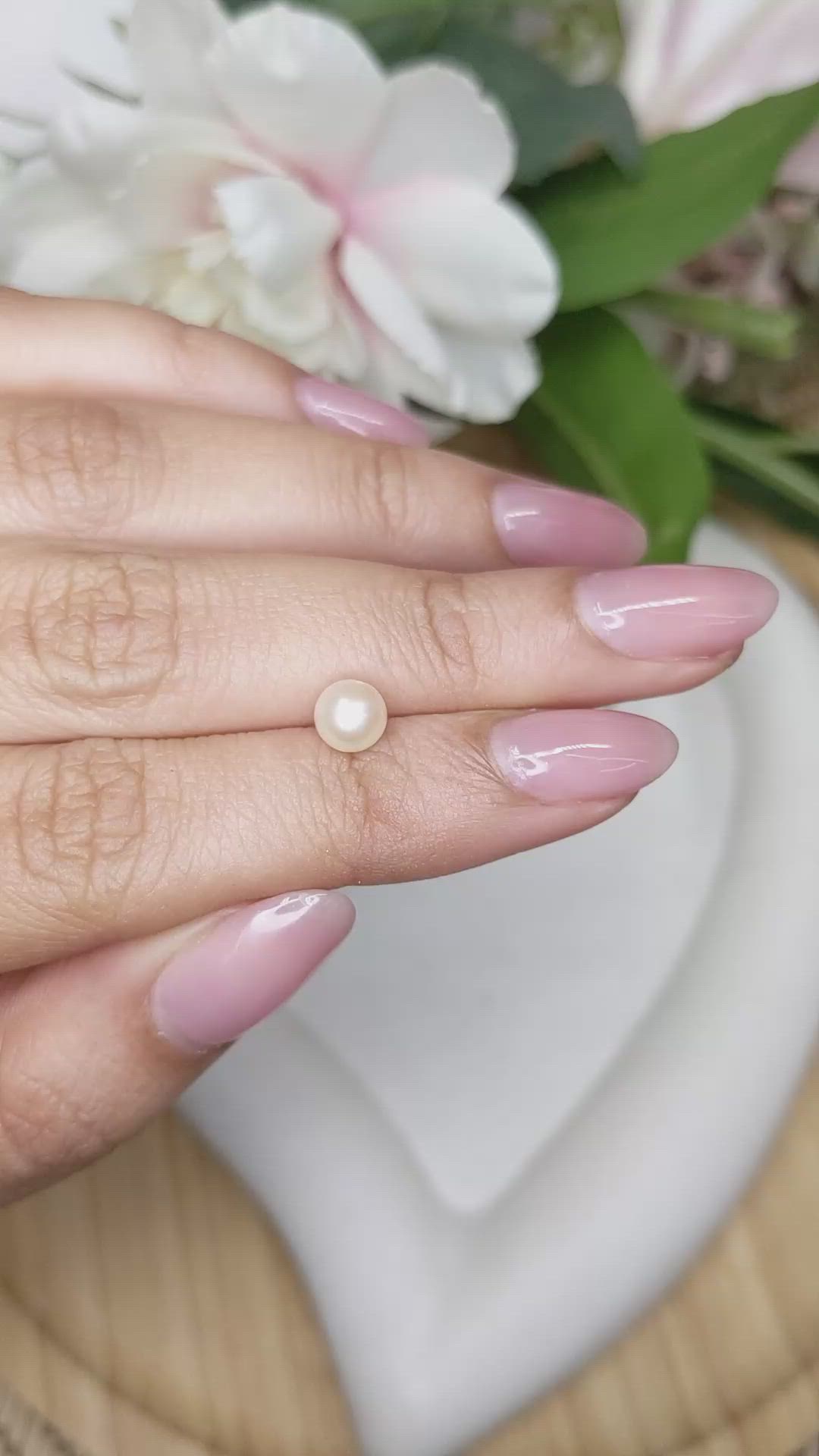 1.29 Ct. Cream Edison Pearl from China Size Video