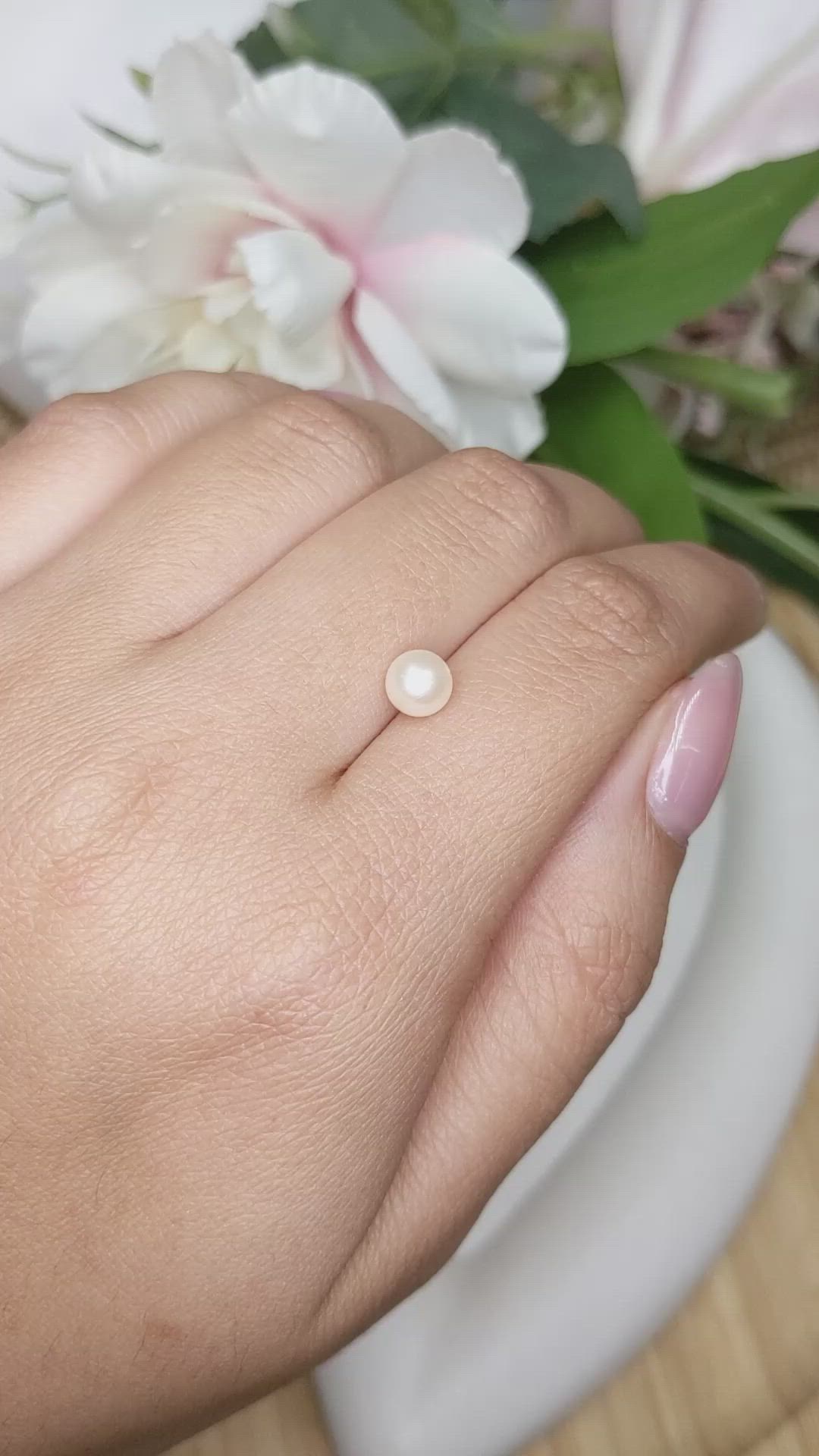 1.29 Ct. Cream Edison Pearl from China Size Video