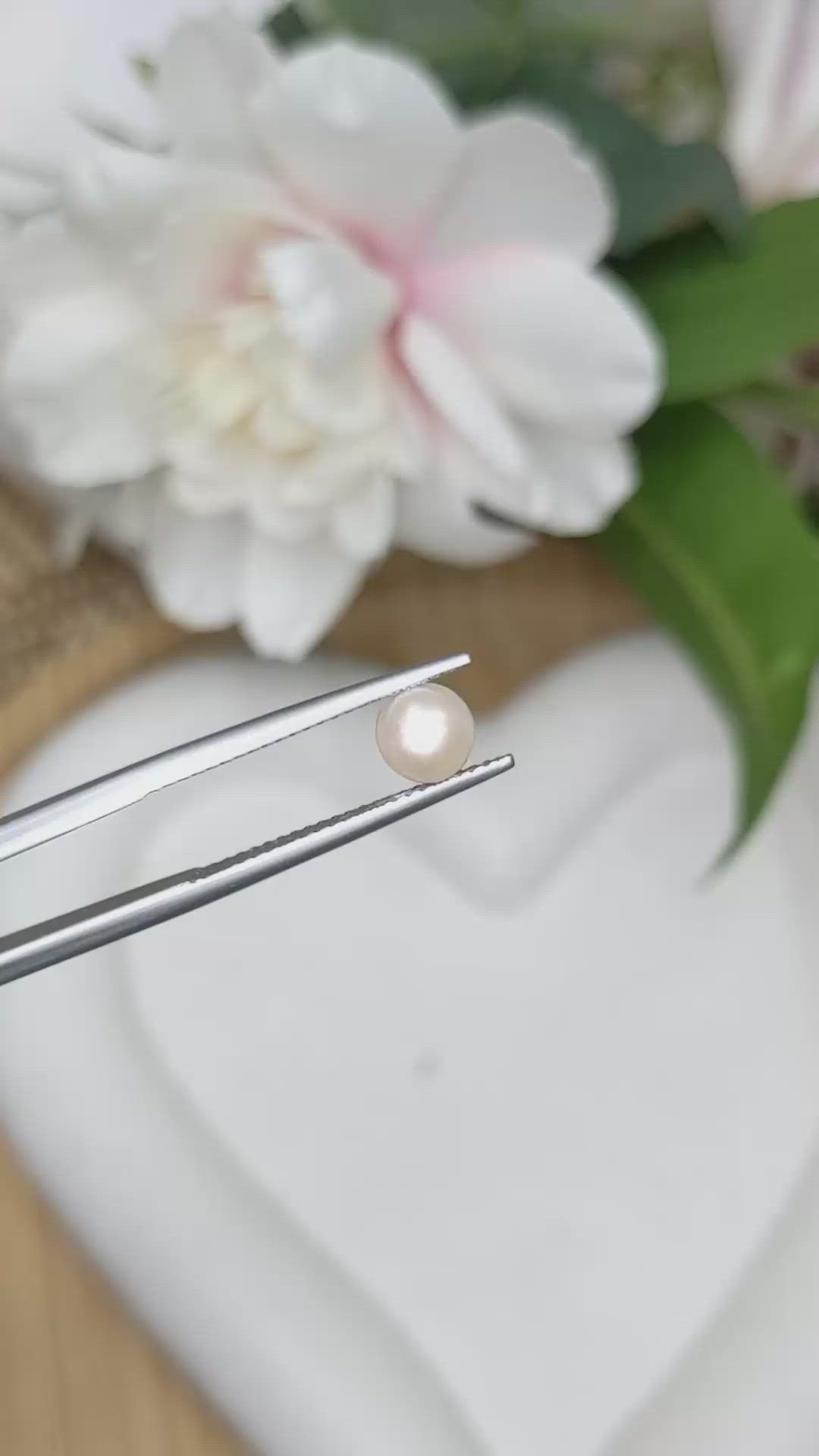 1.29 Ct. Cream Edison Pearl from China Size Video