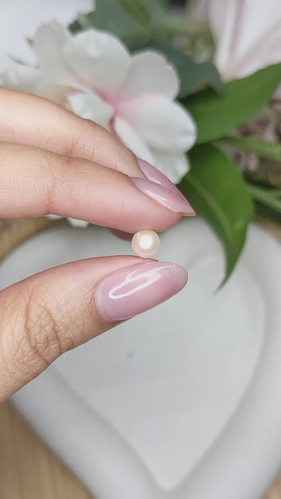 1.29 Ct. Cream Edison Pearl from China Size Video