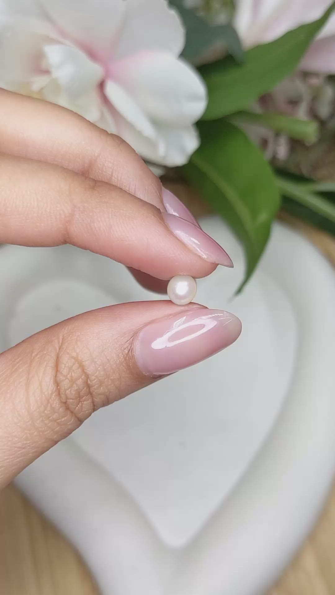 0.95 Ct. Cream Edison Pearl from China Size Video