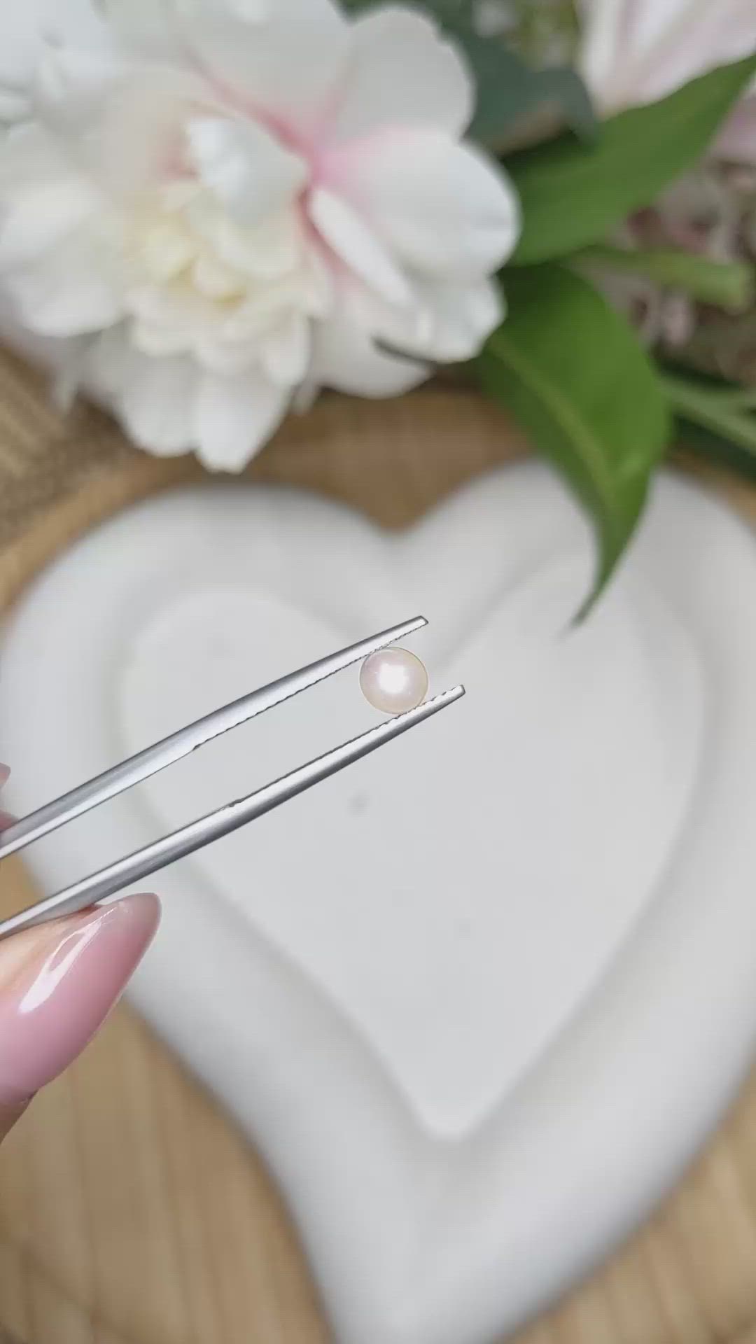 0.95 Ct. Cream Edison Pearl from China Size Video