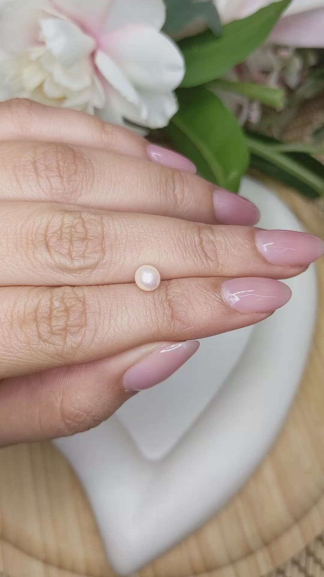 0.95 Ct. Cream Edison Pearl from China Size Video