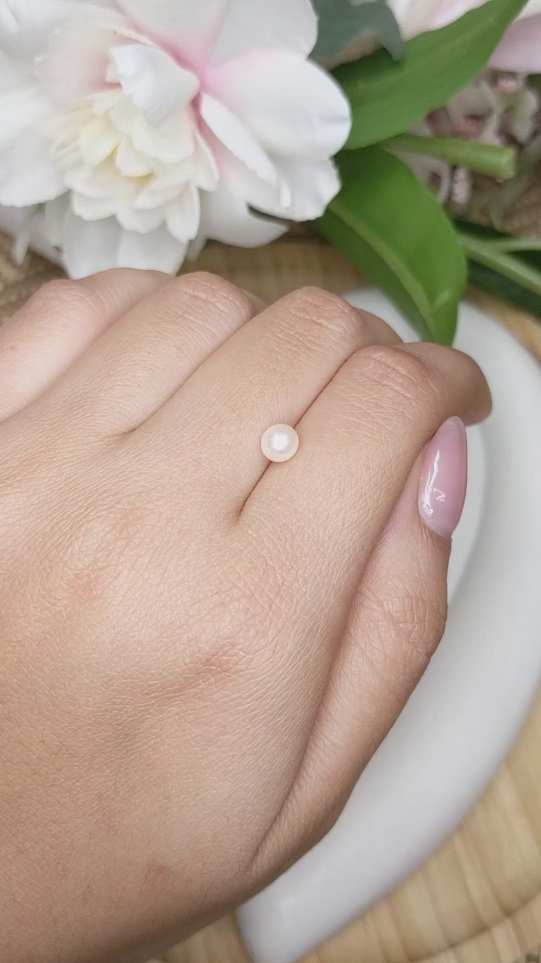 0.95 Ct. Cream Edison Pearl from China Size Video
