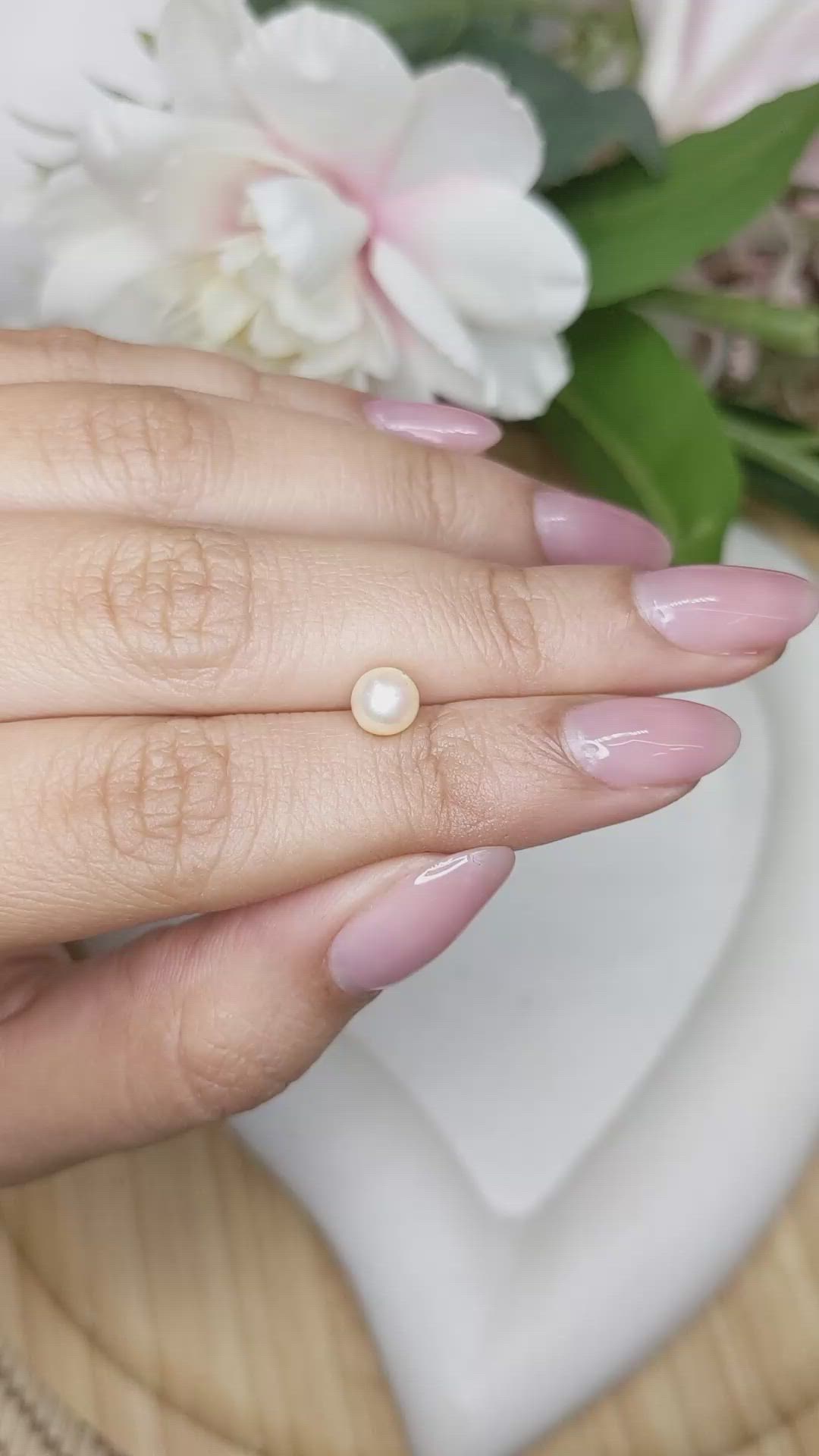 1.19 Ct. Cream Edison Pearl from China Size Video