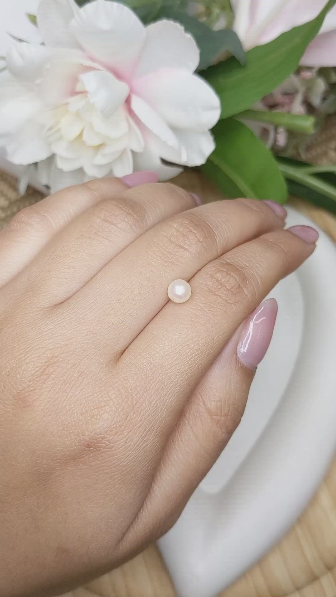 1.19 Ct. Cream Edison Pearl from China Size Video