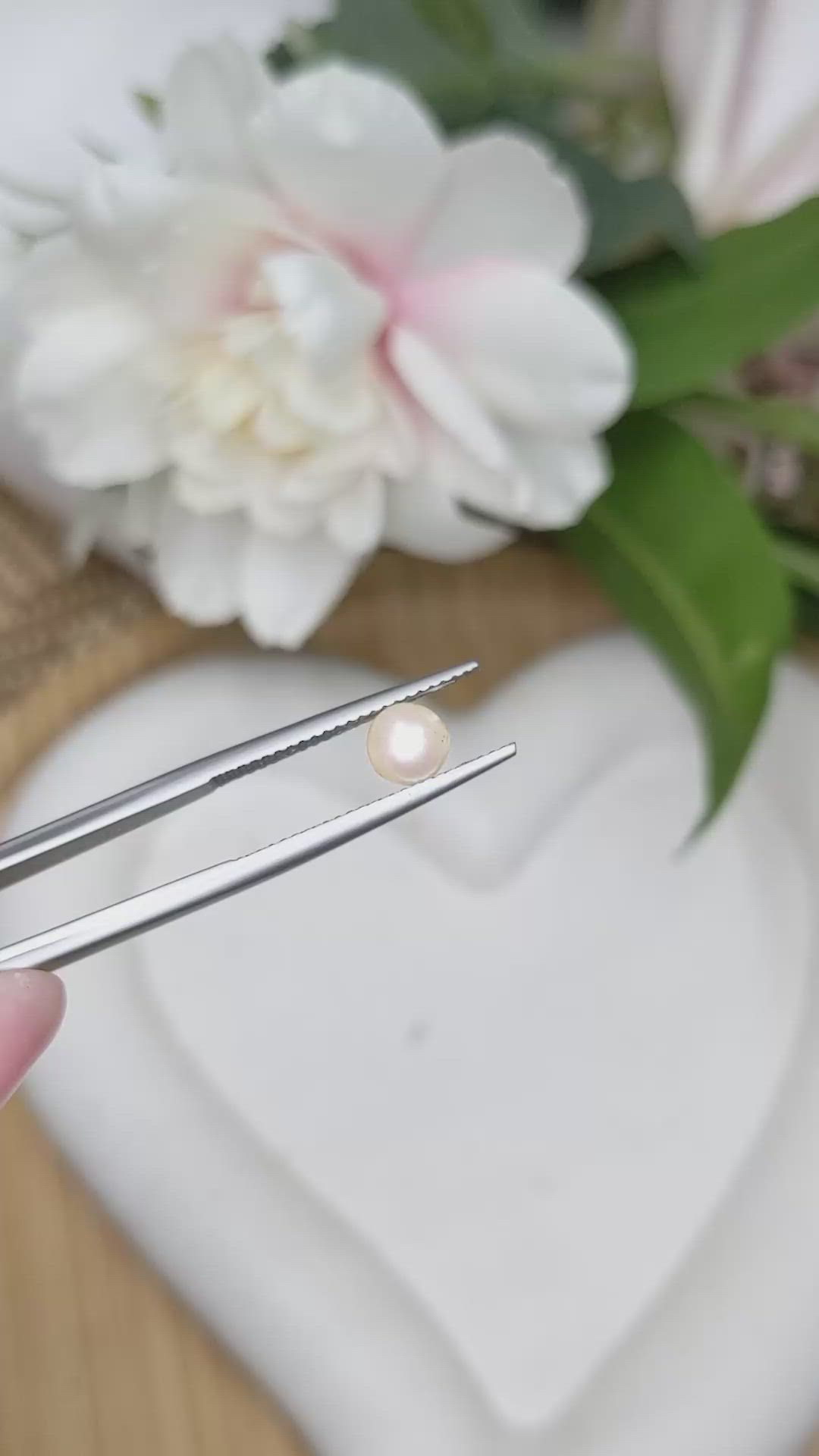 1.19 Ct. Cream Edison Pearl from China Size Video