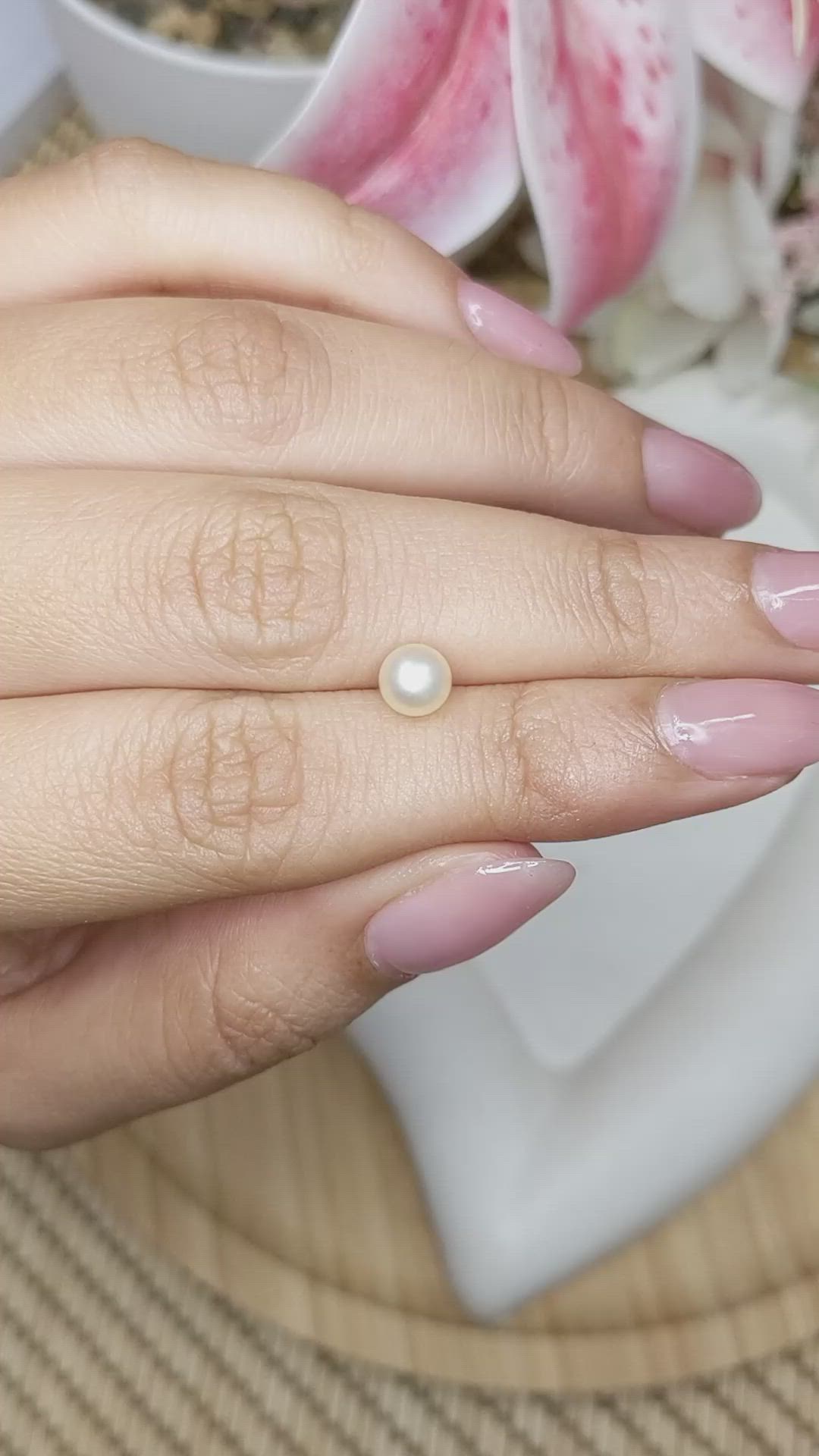 1.19 Ct. Cream Edison Pearl from China Size Video