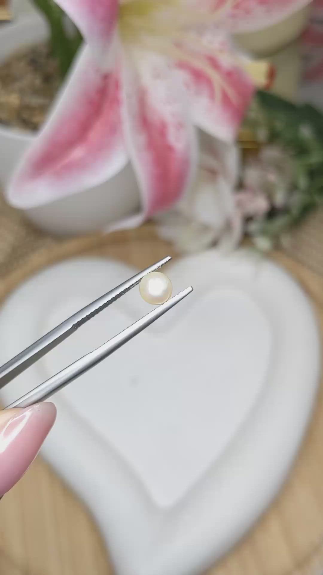 1.19 Ct. Cream Edison Pearl from China Size Video