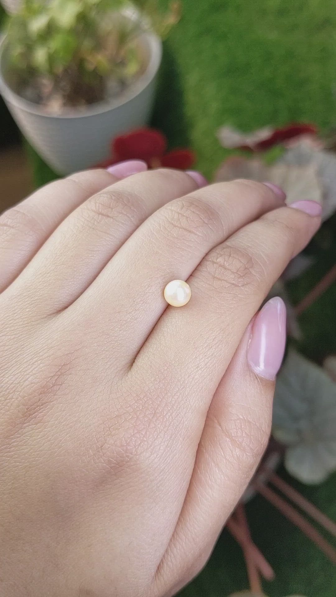 1.34 Ct. Cream Edison Pearl from China Size Video