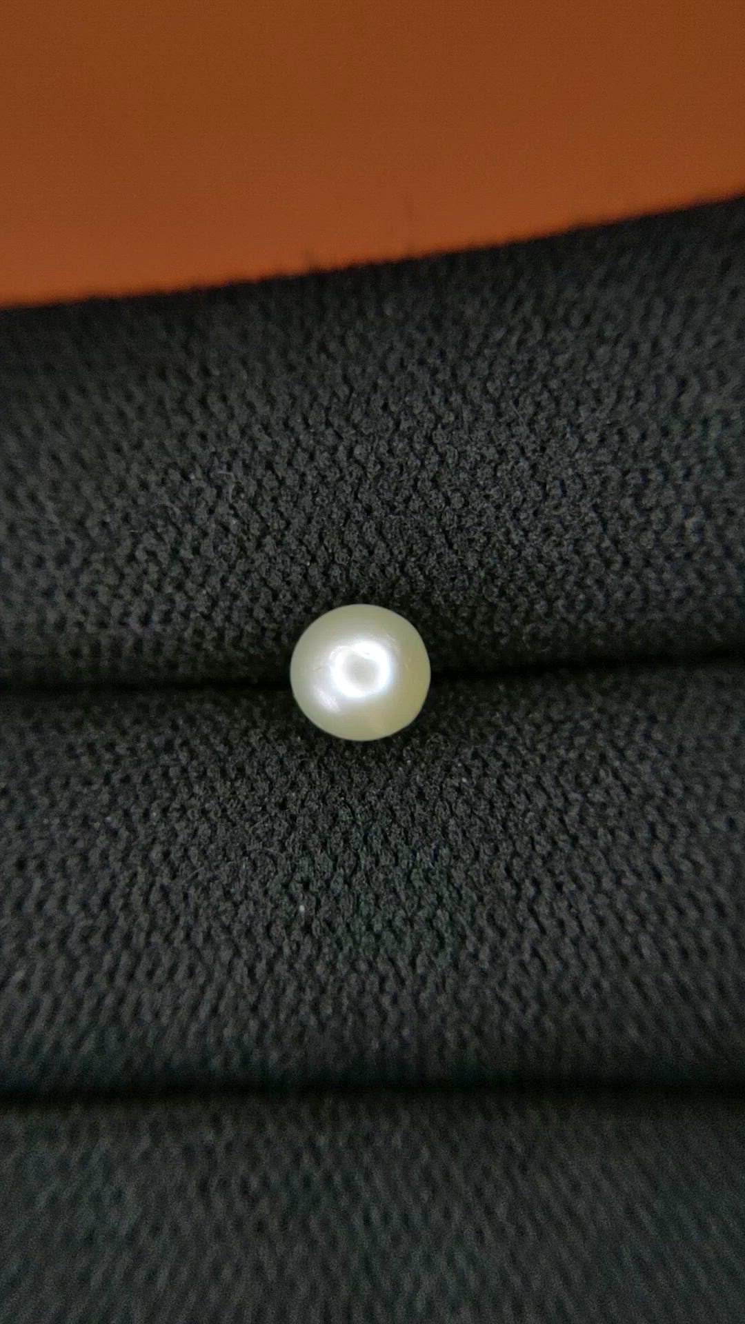 1.10 Ct. Cream with Silver Overtone Akoya Pearl from China Size Video
