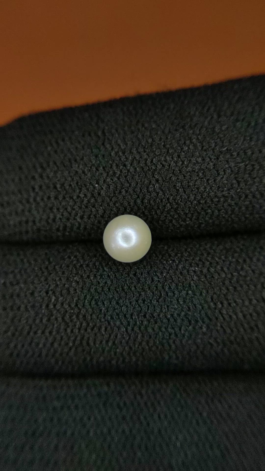 1.20 Ct. Cream with Silver Overtone Akoya Pearl from China Size Video