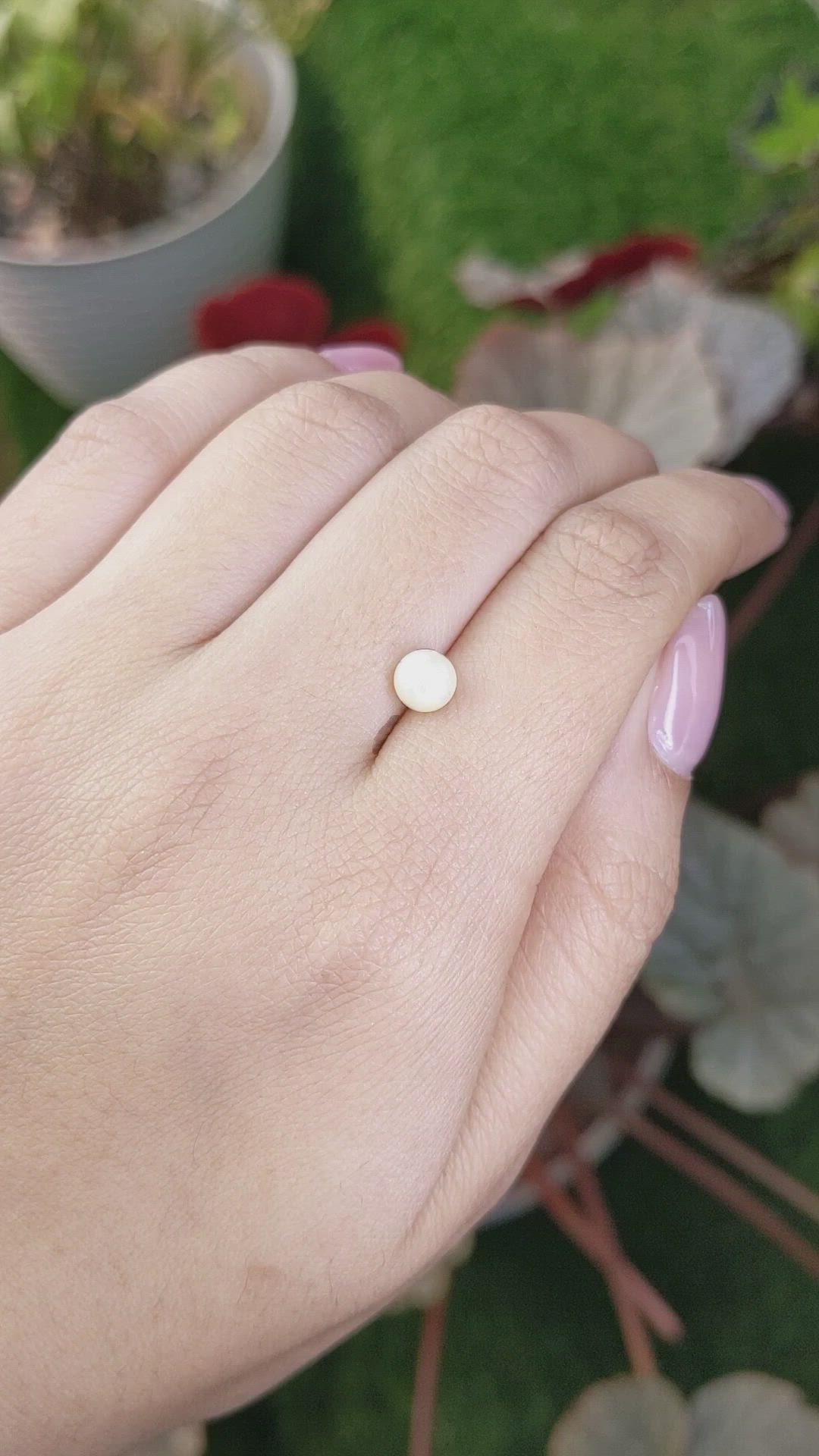 1.34 Ct. Cream with Silver Overtone Akoya Pearl from China Size Video