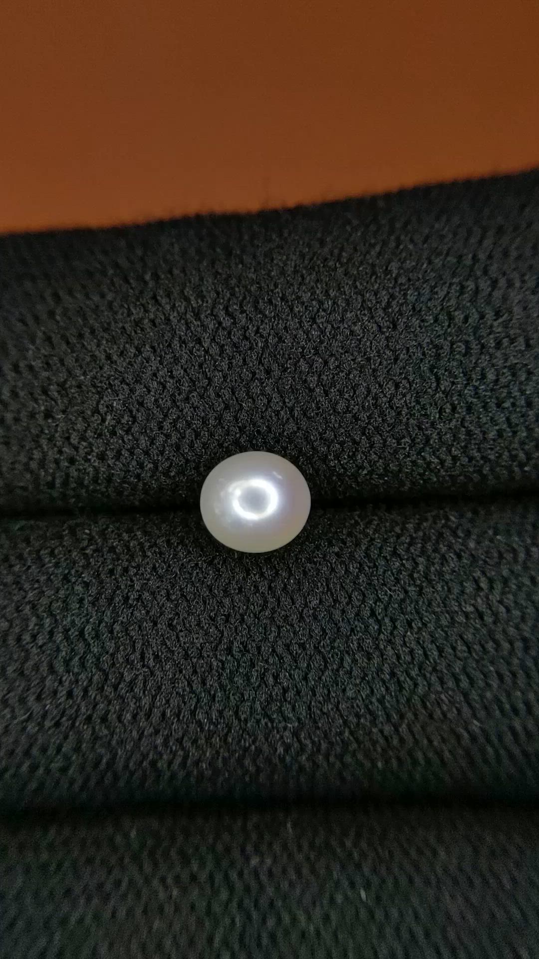 1.28 Ct. Cream with Silver Overtone Akoya Pearl from China Size Video