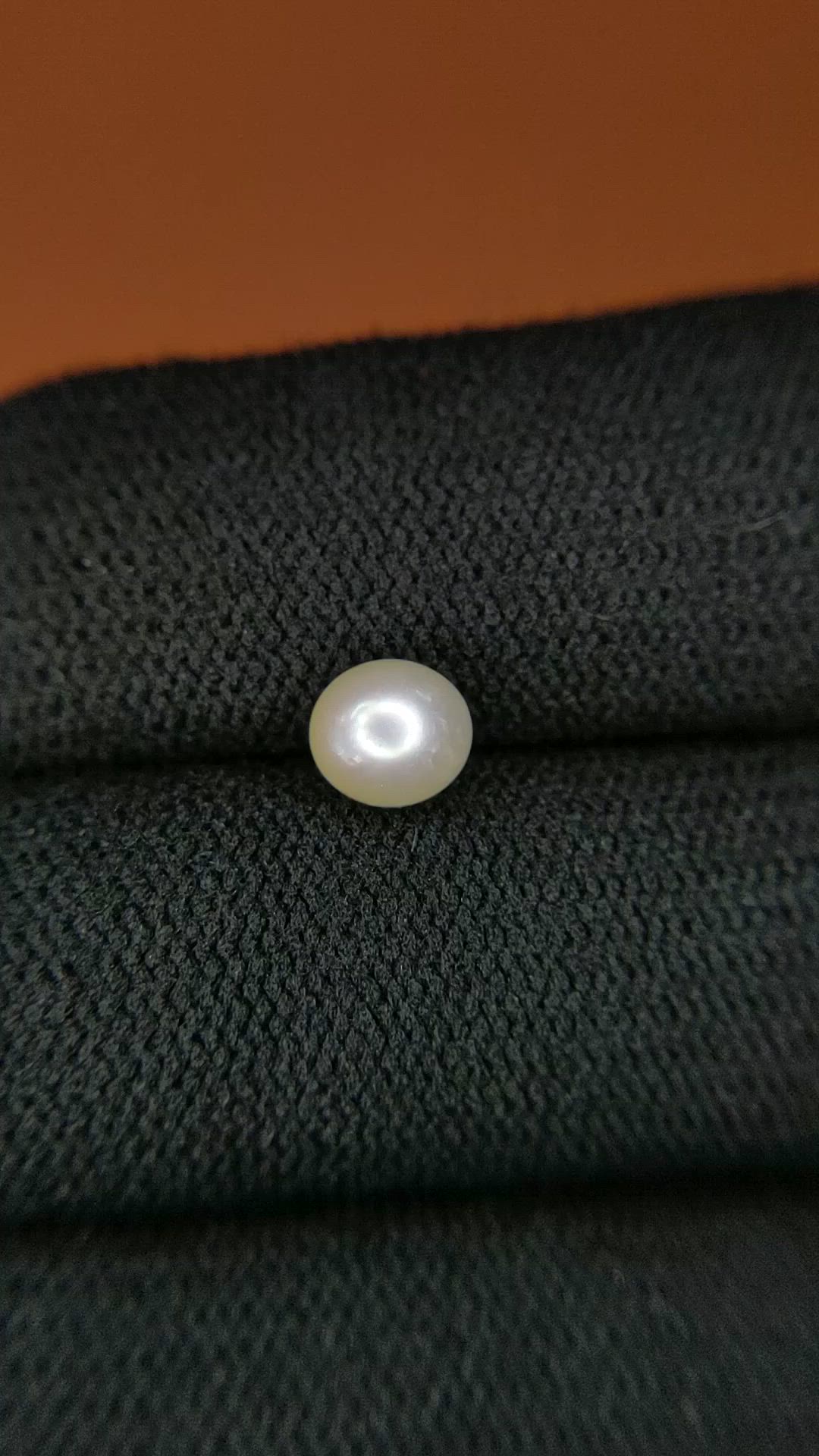 1.28 Ct. Cream with Silver Overtone Akoya Pearl from China Size Video