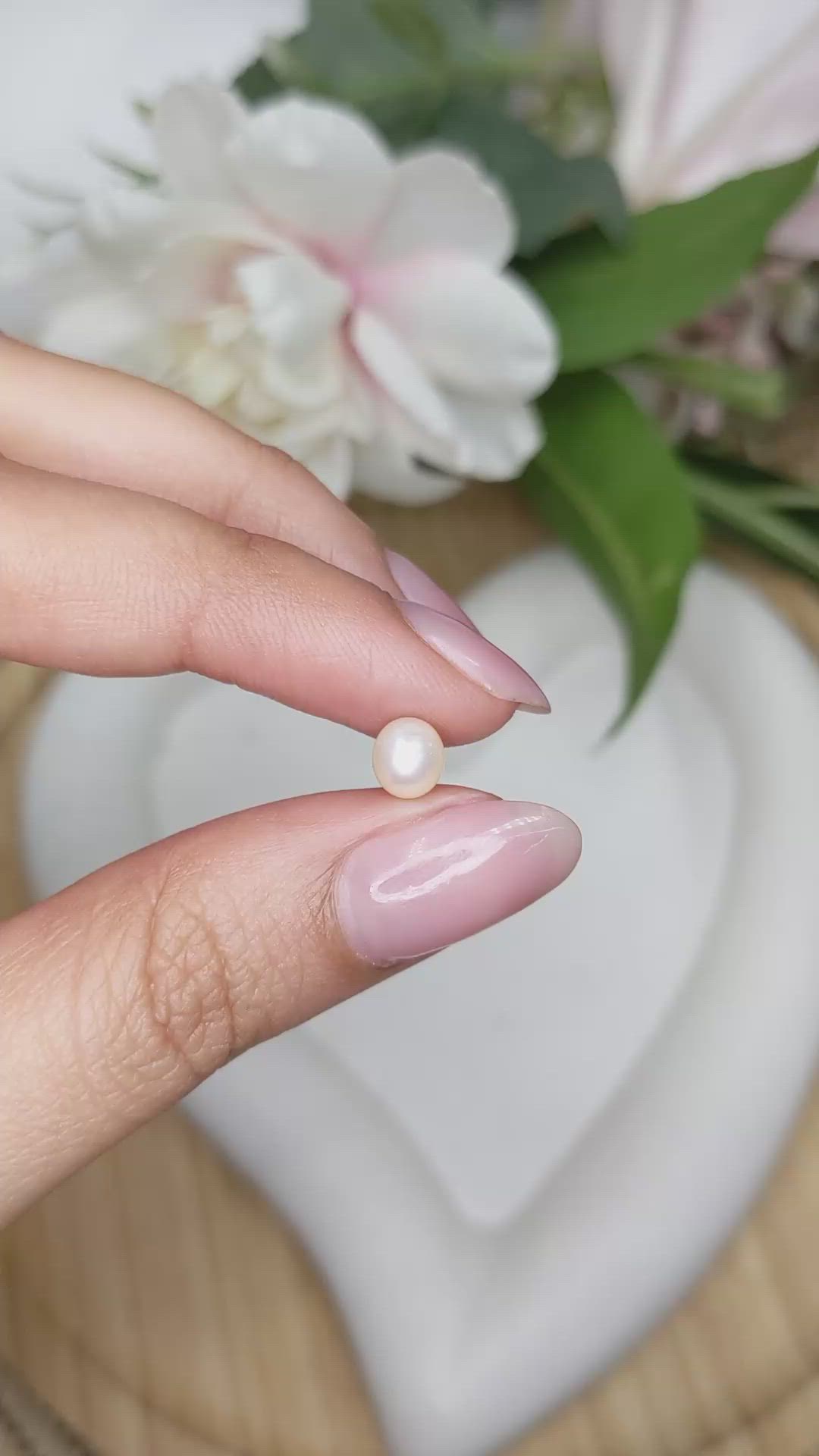 1.28 Ct. Cream with Silver Overtone Akoya Pearl from China Size Video