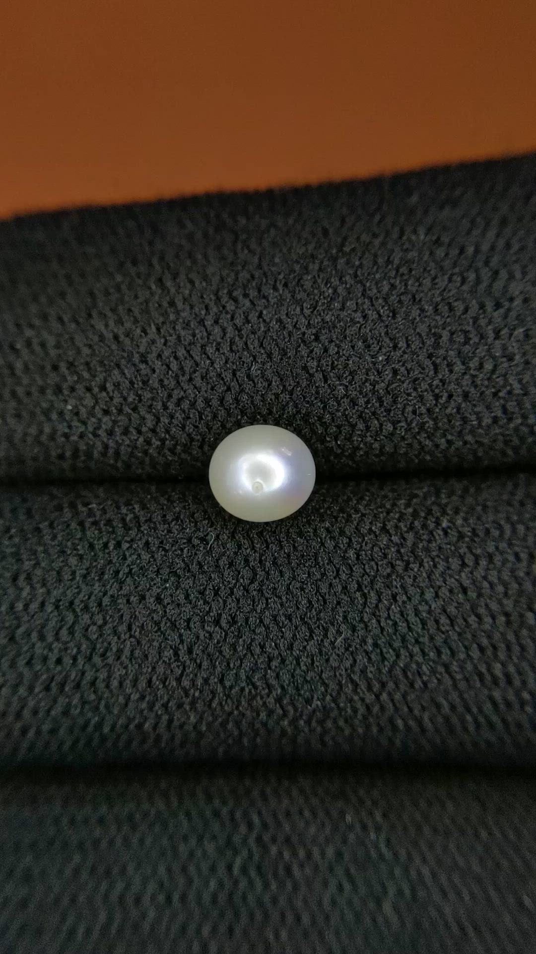 1.22 Ct. Cream with Silver Overtone Akoya Pearl from China Size Video