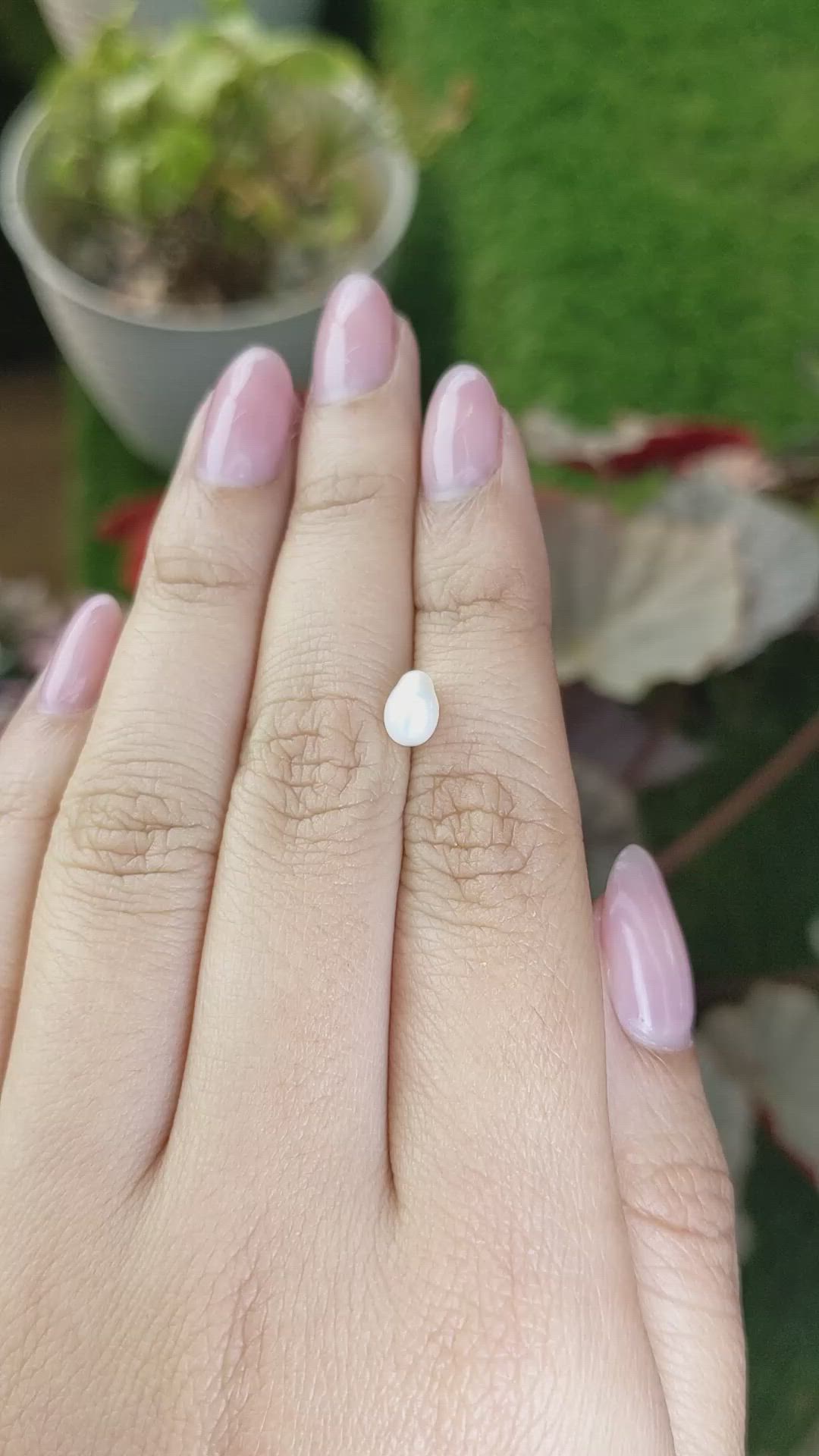 1.11 Ct. Cream with Silver Overtone Akoya Pearl from China Size Video
