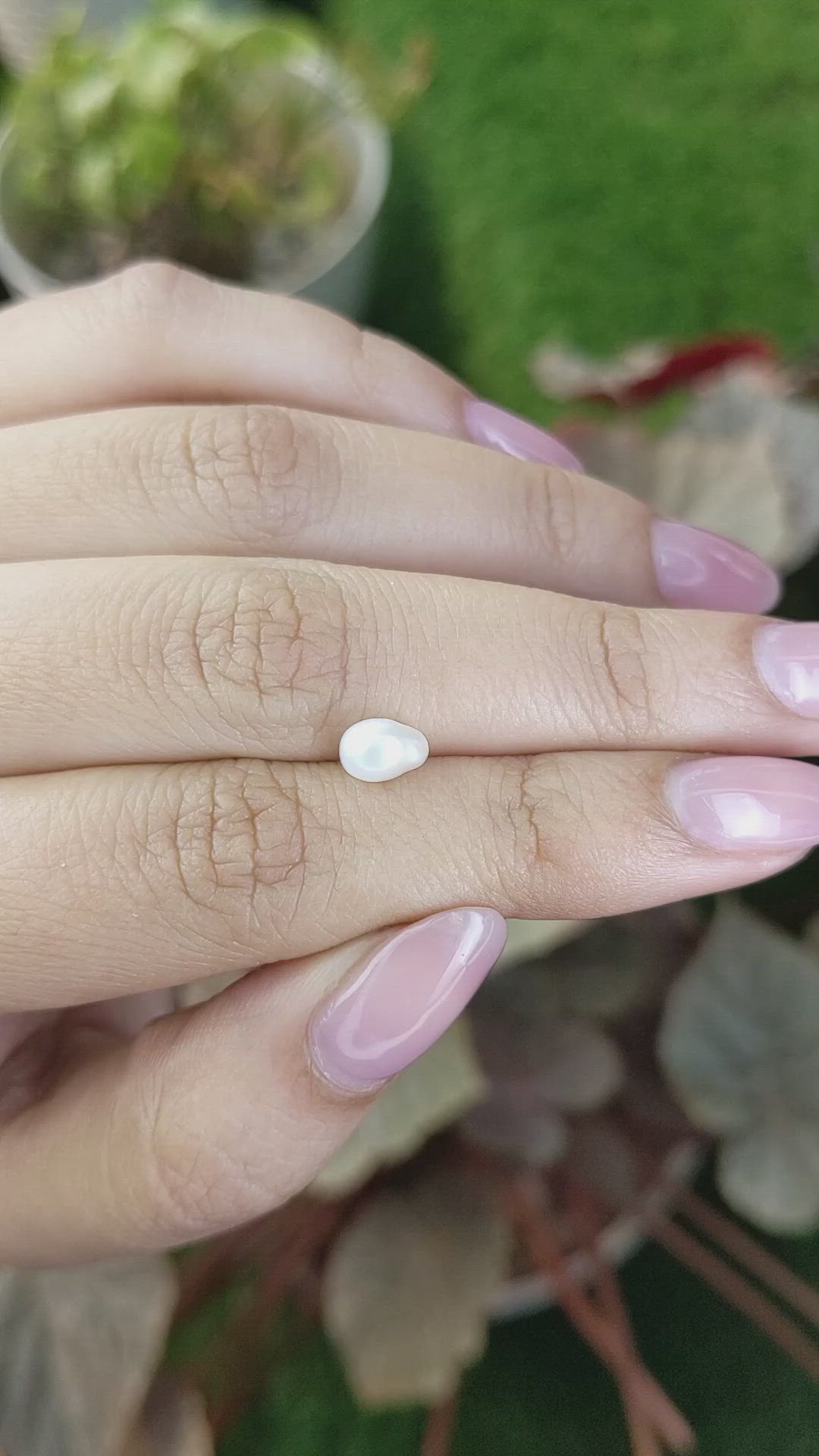 1.11 Ct. Cream with Silver Overtone Akoya Pearl from China Size Video